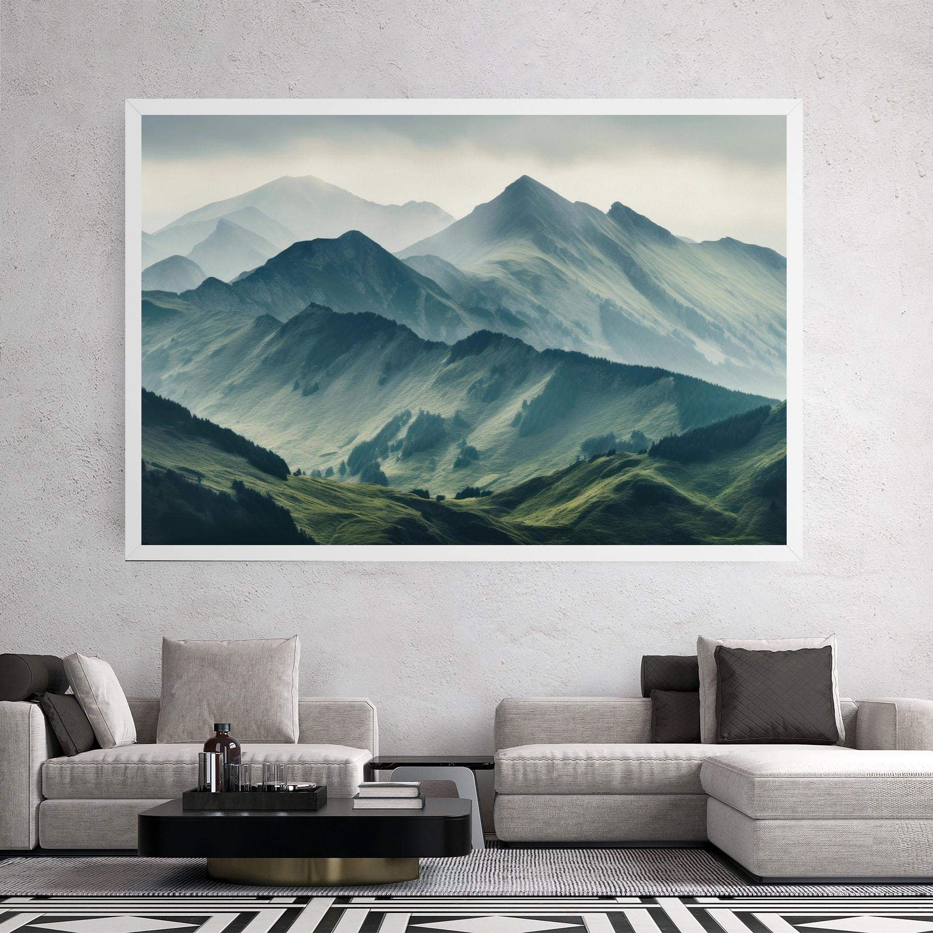 Tablou Canvas Amazing Foggy Mountain mockup 2
