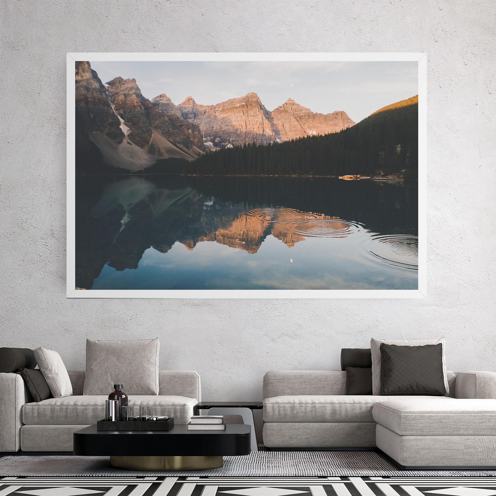 Tablou Canvas Brown Mountain Lake mockup 2
