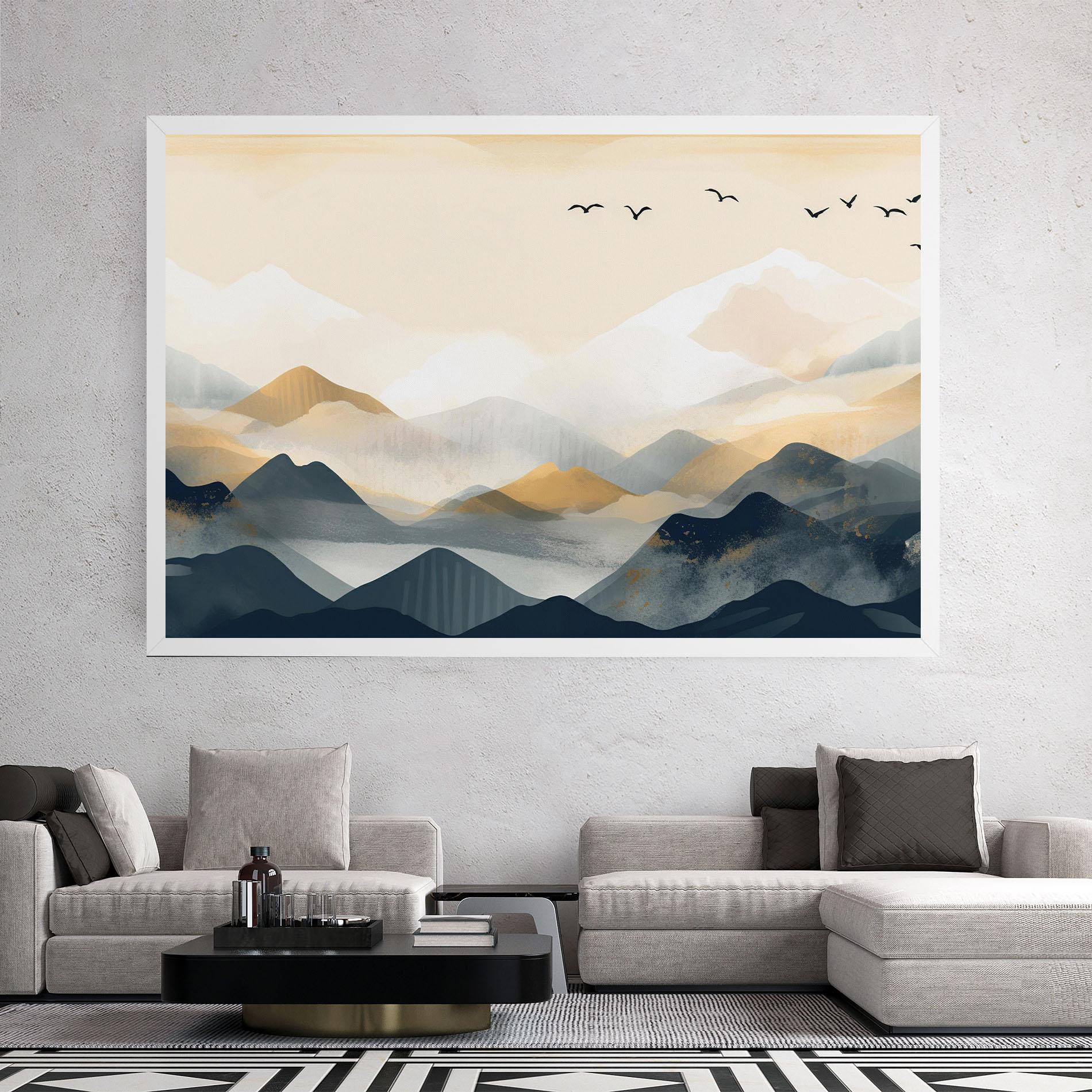 Tablou Canvas Gold Foggy Blue mockup 2