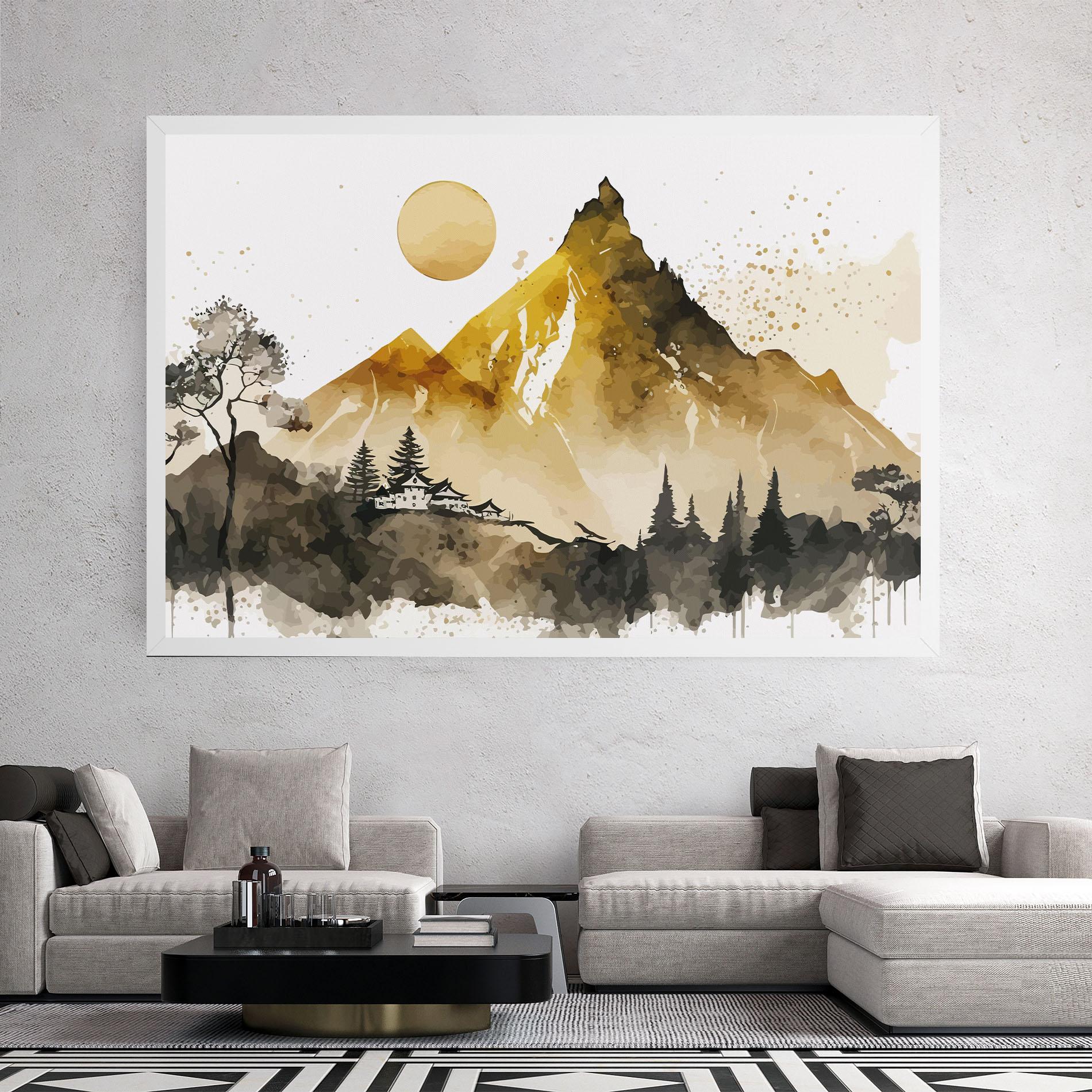 Tablou Canvas Gold Mountain Art mockup 2