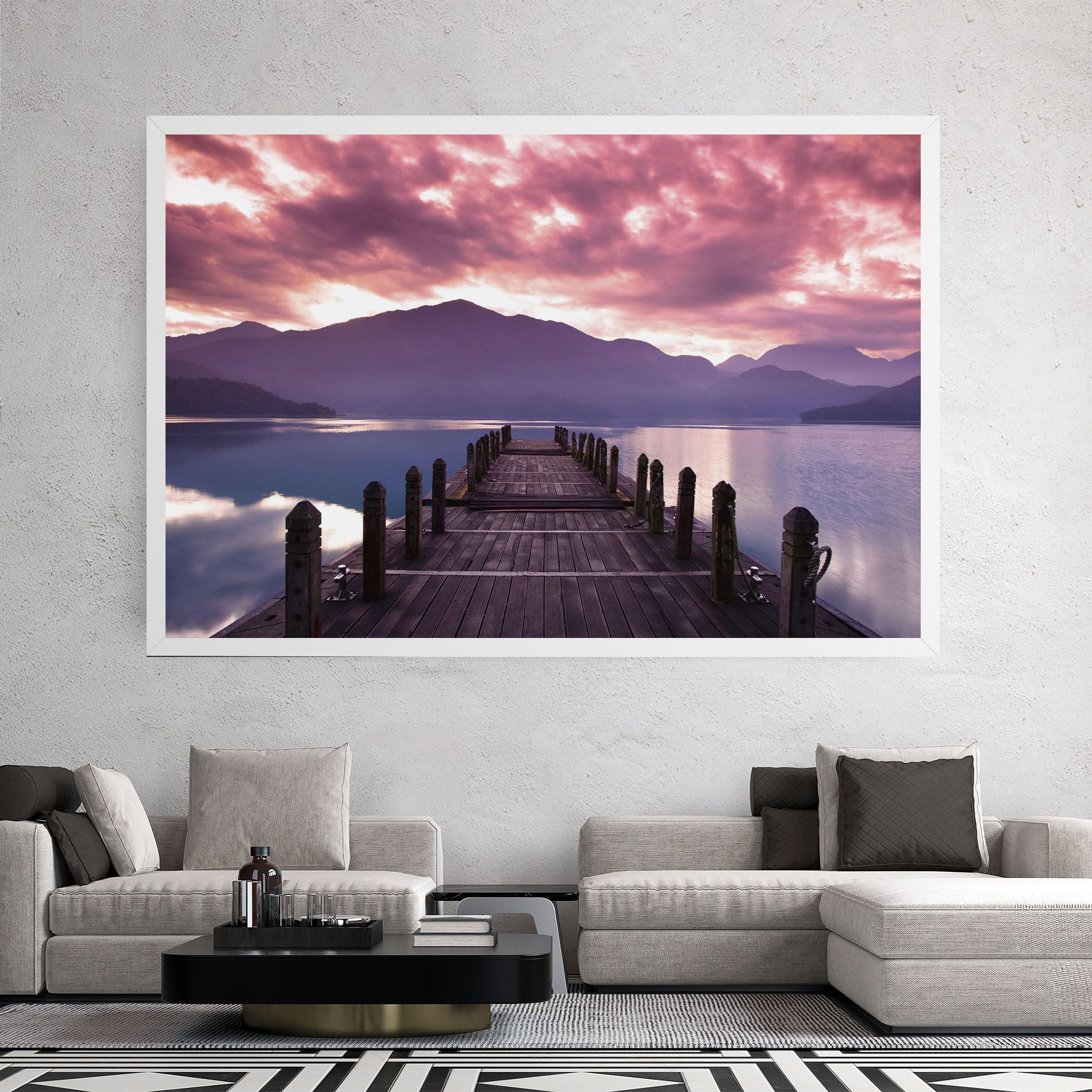 Pink Sky Over The Lake mockup 2