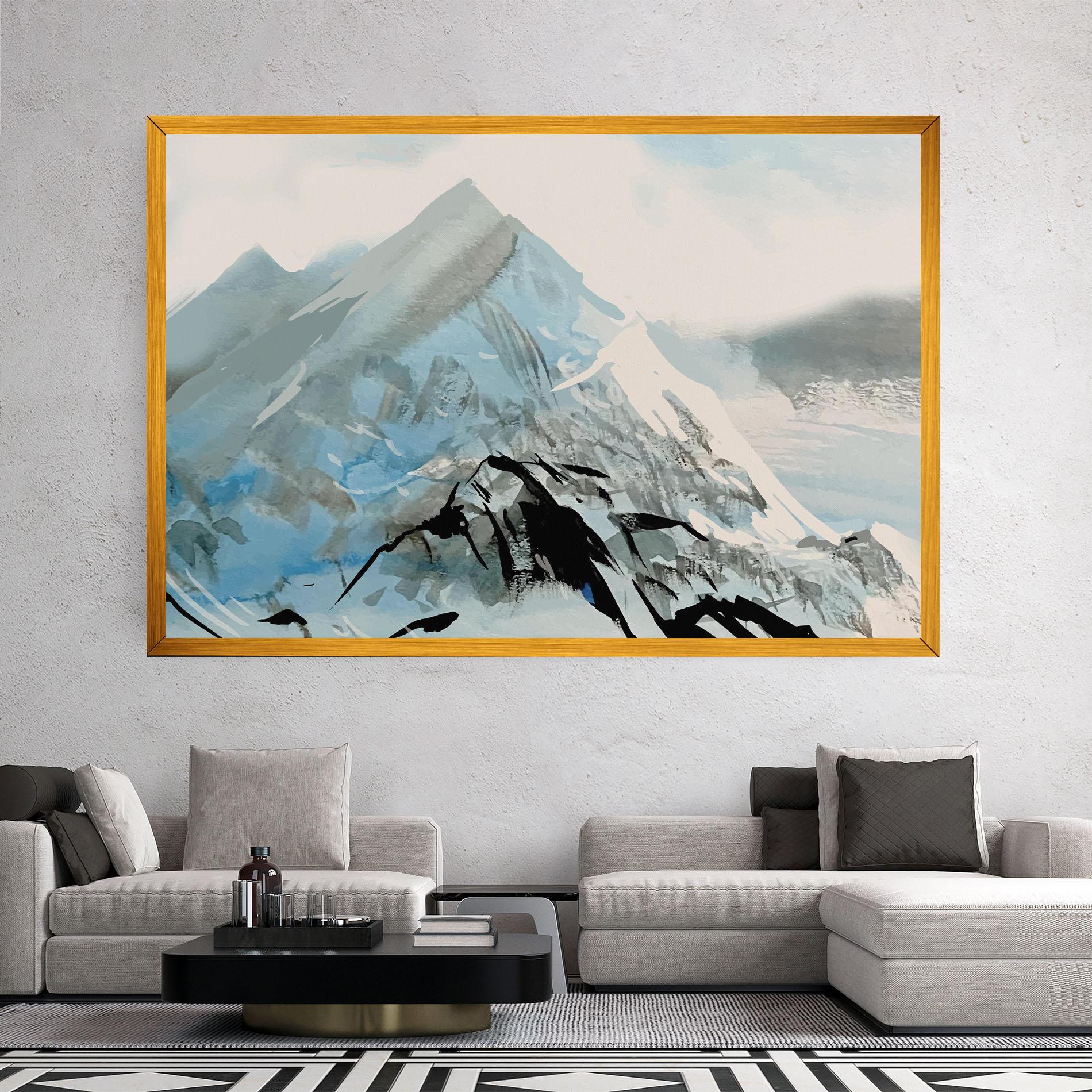 Tablou Canvas Blue Black Mountain mockup 2