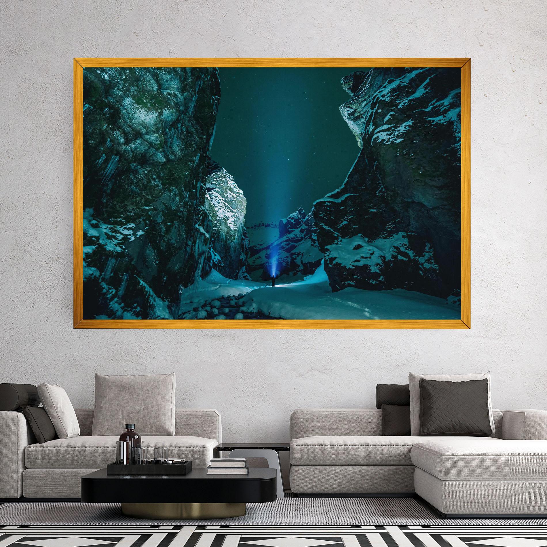 Tablou Canvas Green Light Mountain mockup 2