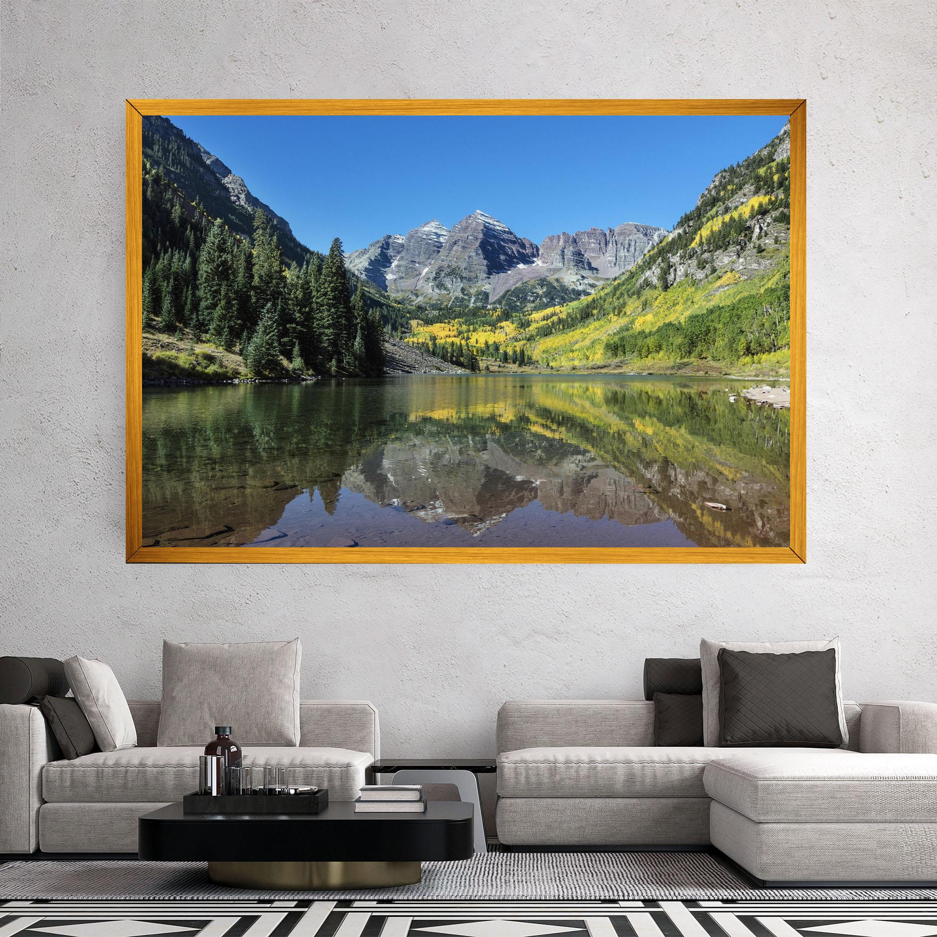 Tablou Canvas Lake Green Mountain mockup 2