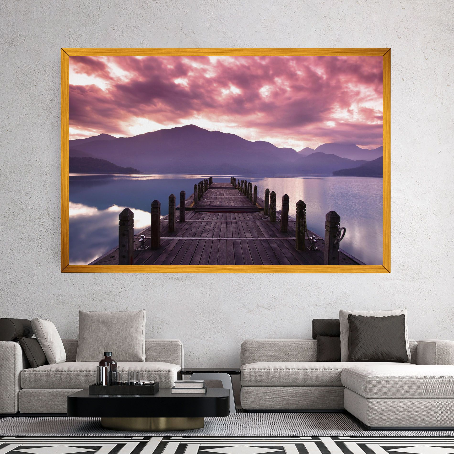 Pink Sky Over The Lake mockup 2