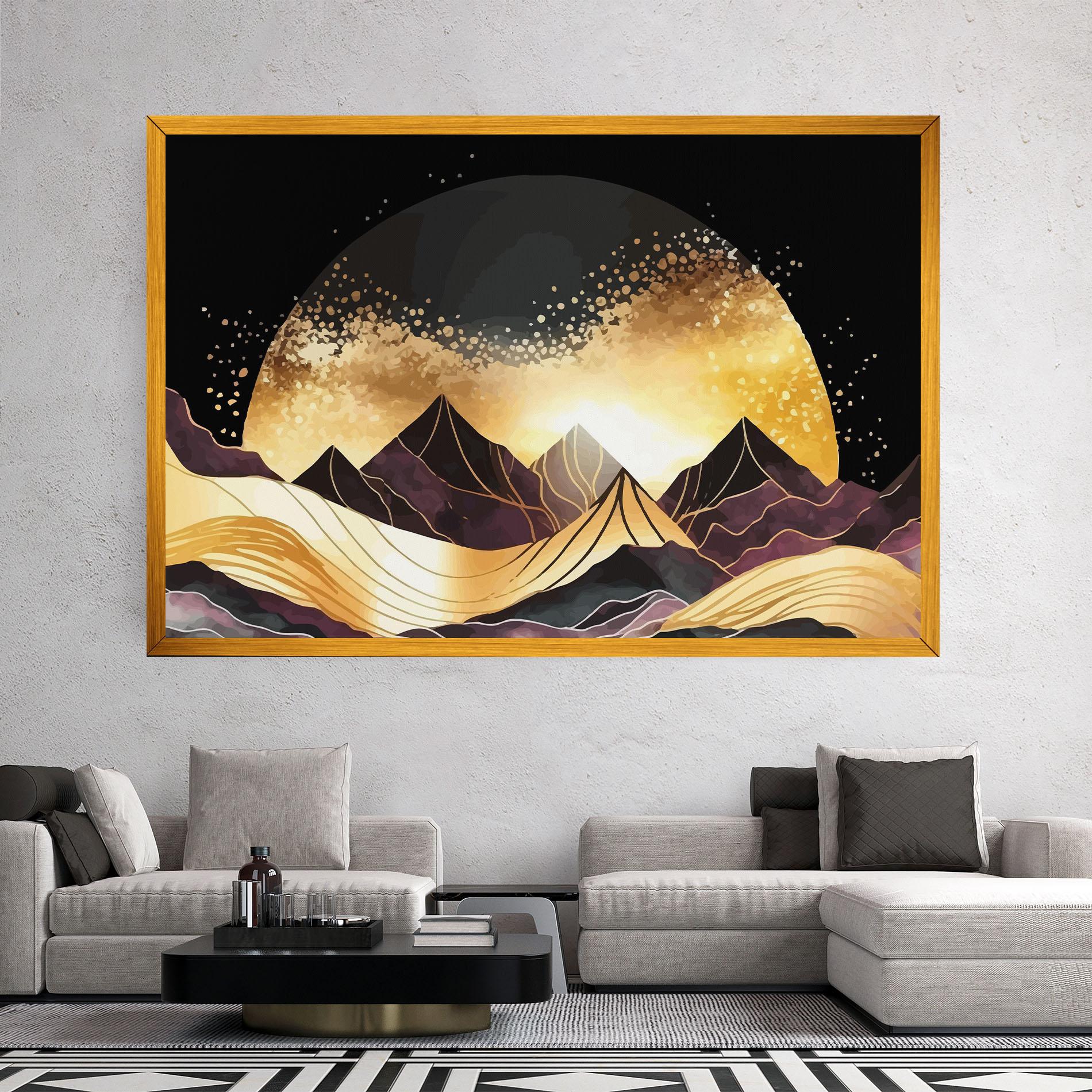Tablou Canvas Purple Gold Mountain mockup 2
