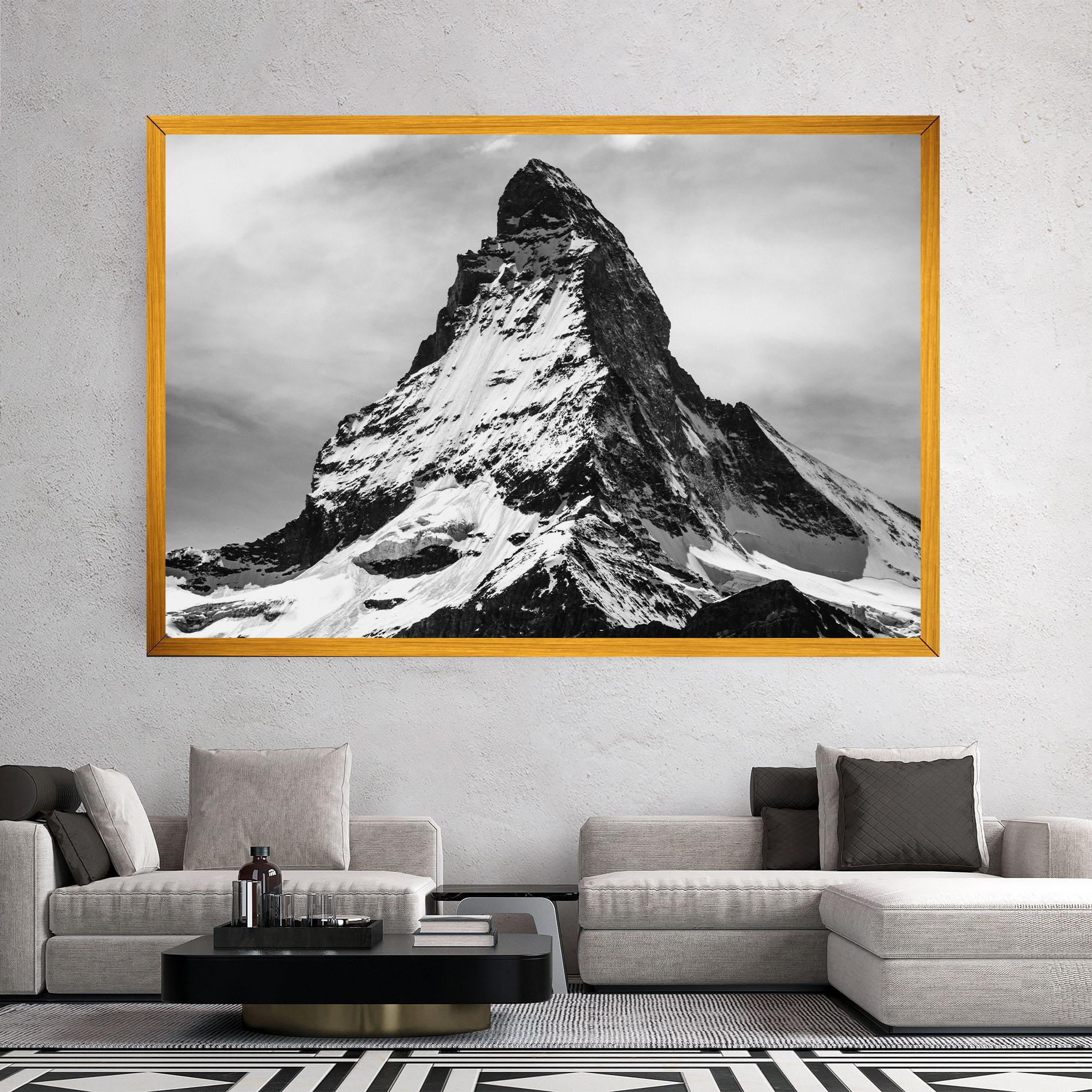 Tablou Canvas Snowy Black Mountain mockup 2