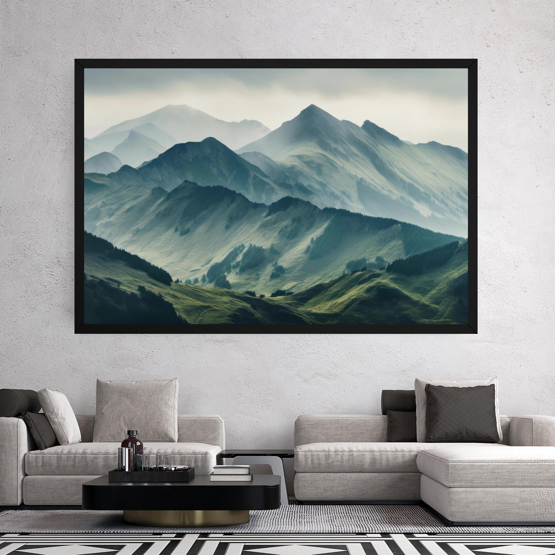 Tablou Canvas Amazing Foggy Mountain mockup 2