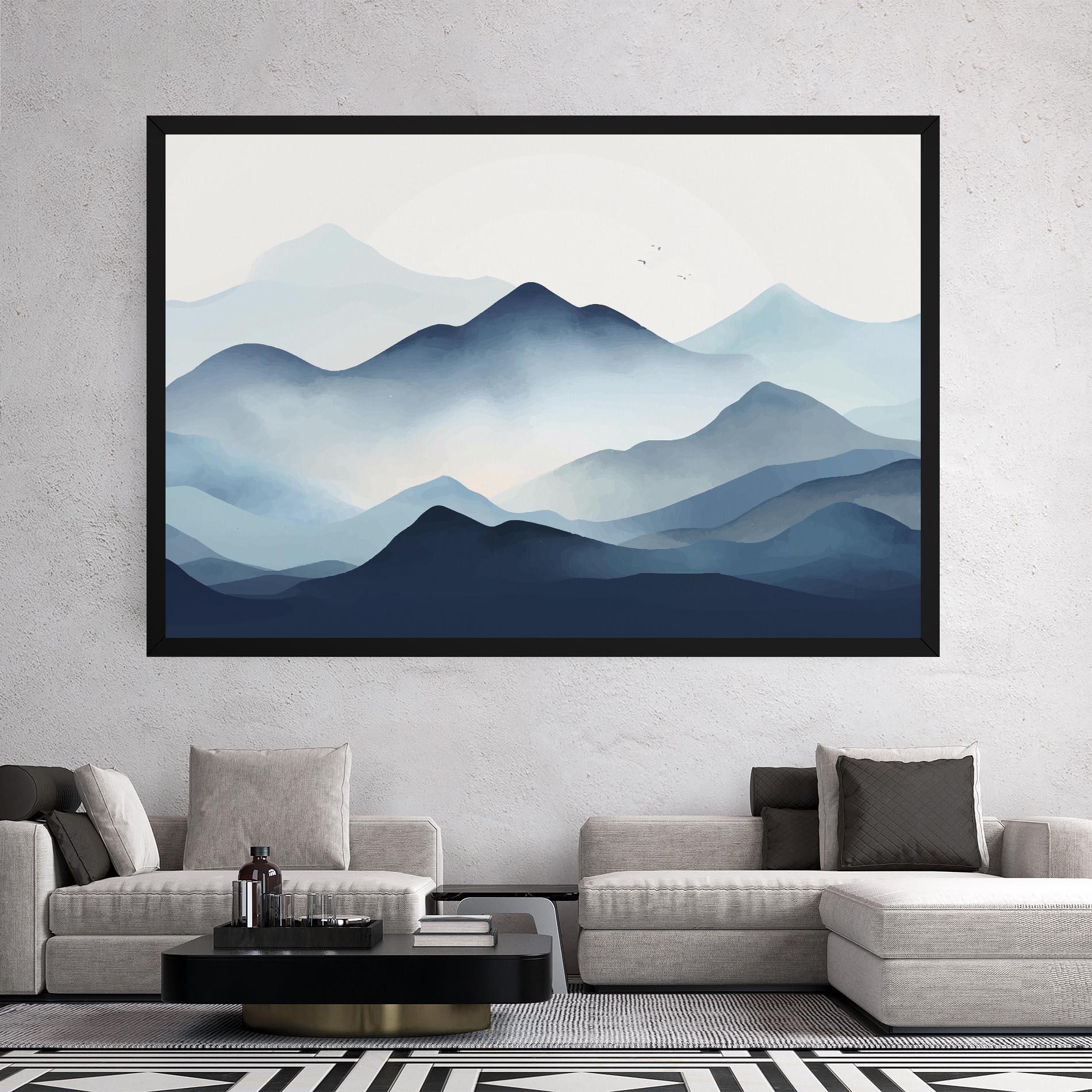 Tablou Canvas Blue Foggy Mountain mockup 2