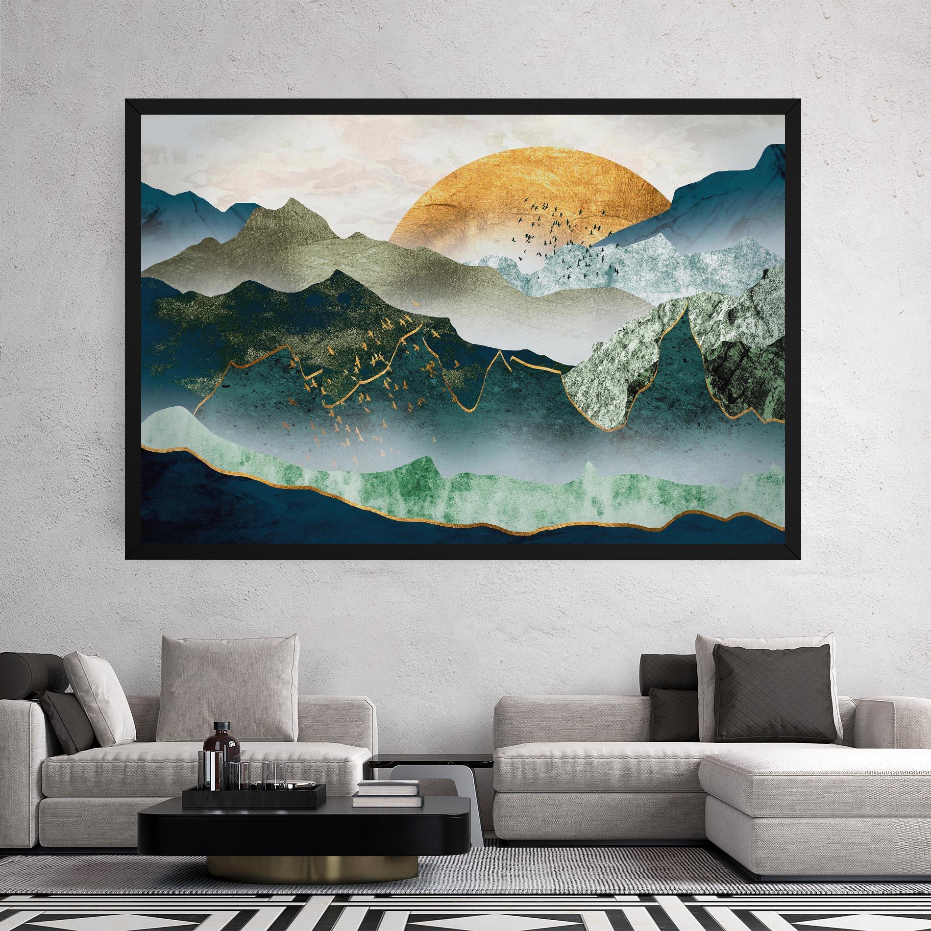 Tablou Canvas Golden Mountains mockup 2