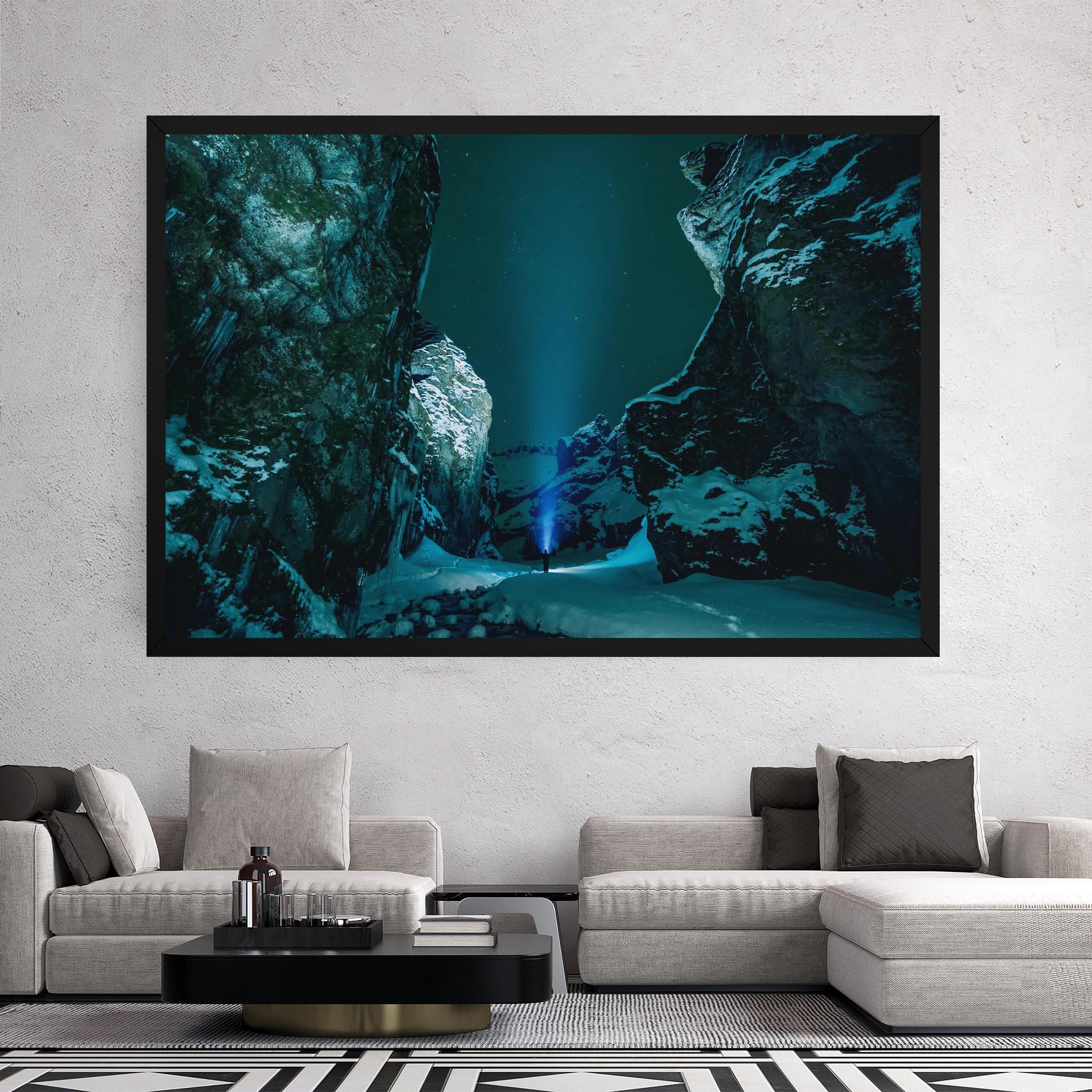 Tablou Canvas Green Light Mountain mockup 2