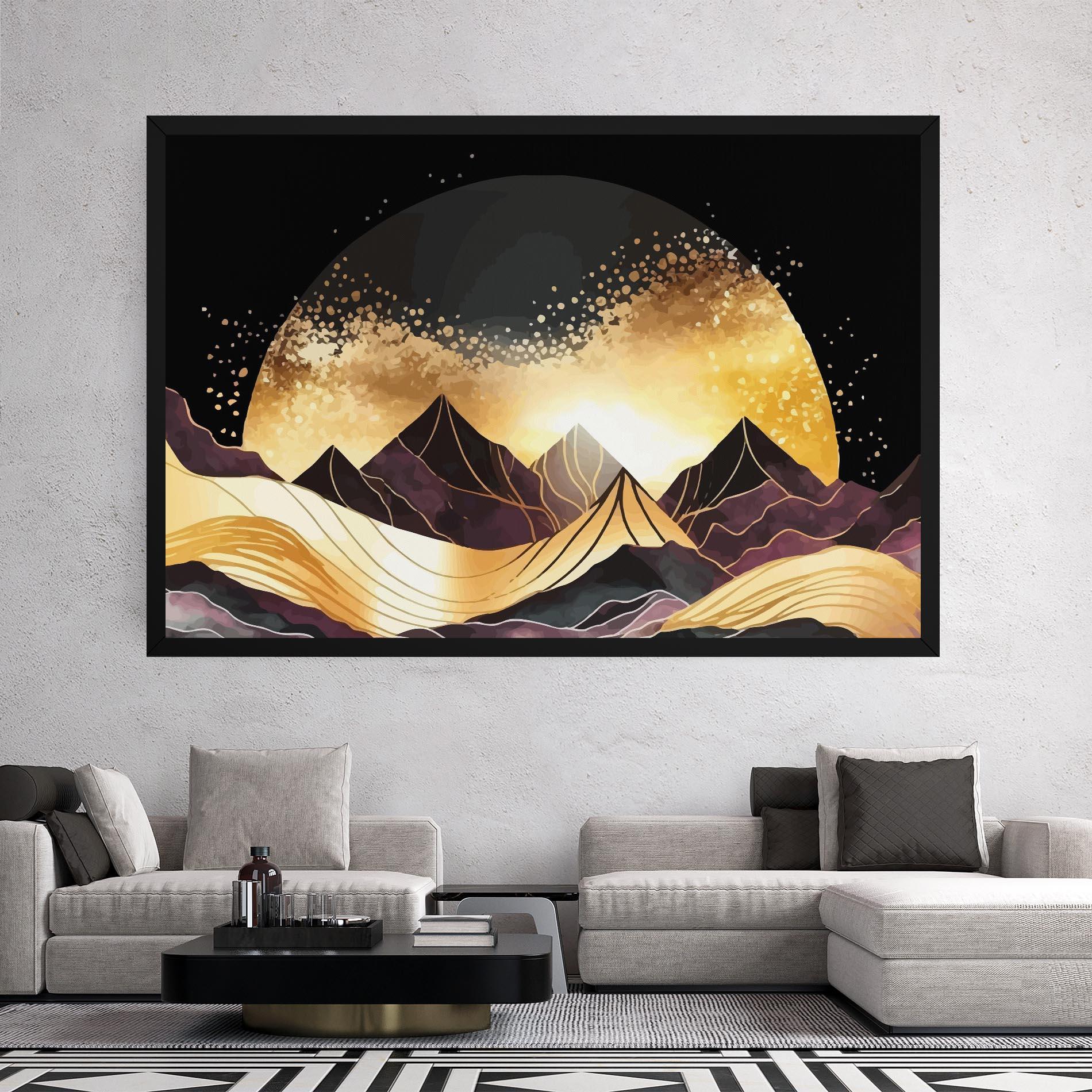 Tablou Canvas Purple Gold Mountain mockup 2