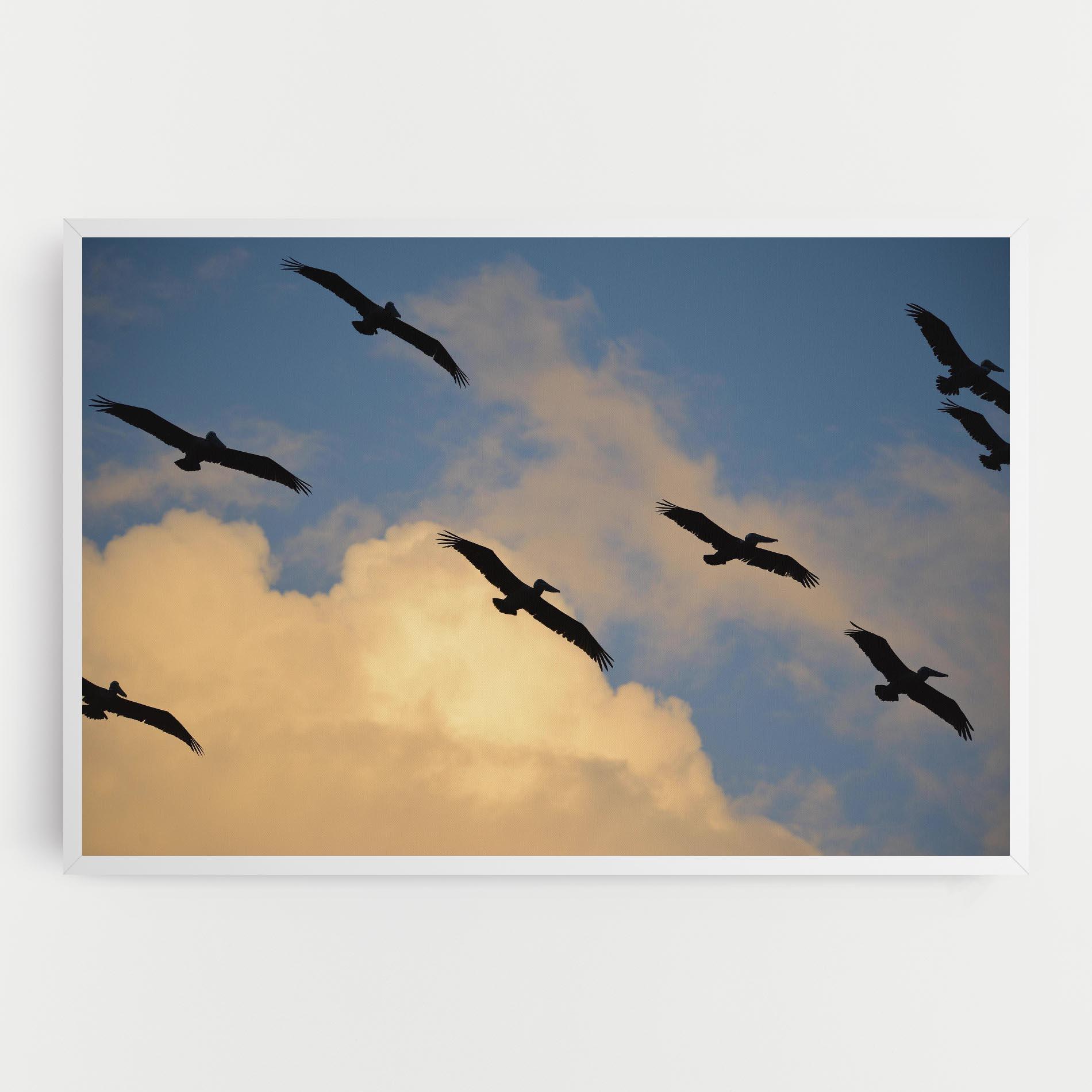 Tablou Canvas Bird Shilouette Cloud mockup 0