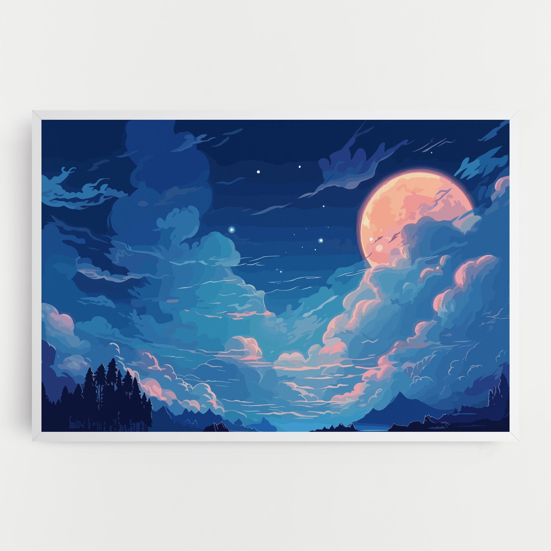 Tablou Canvas Blue Cloud Moon mockup 0