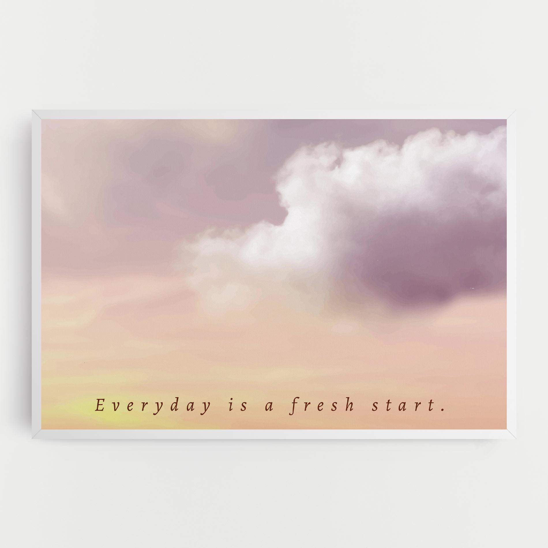 Tablou Canvas Clouds Text Cream mockup 0