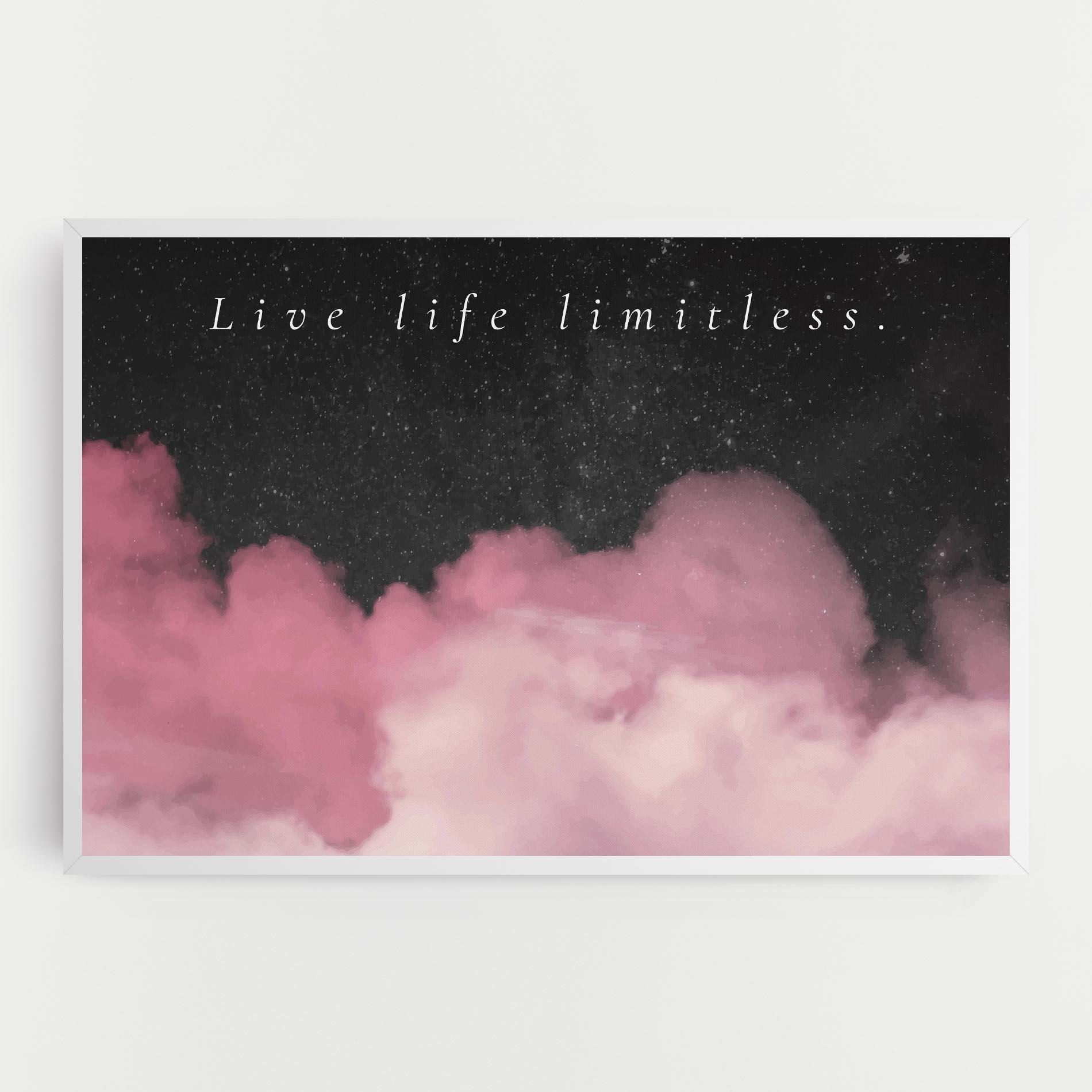 Tablou Canvas Clouds Text Pink mockup 0