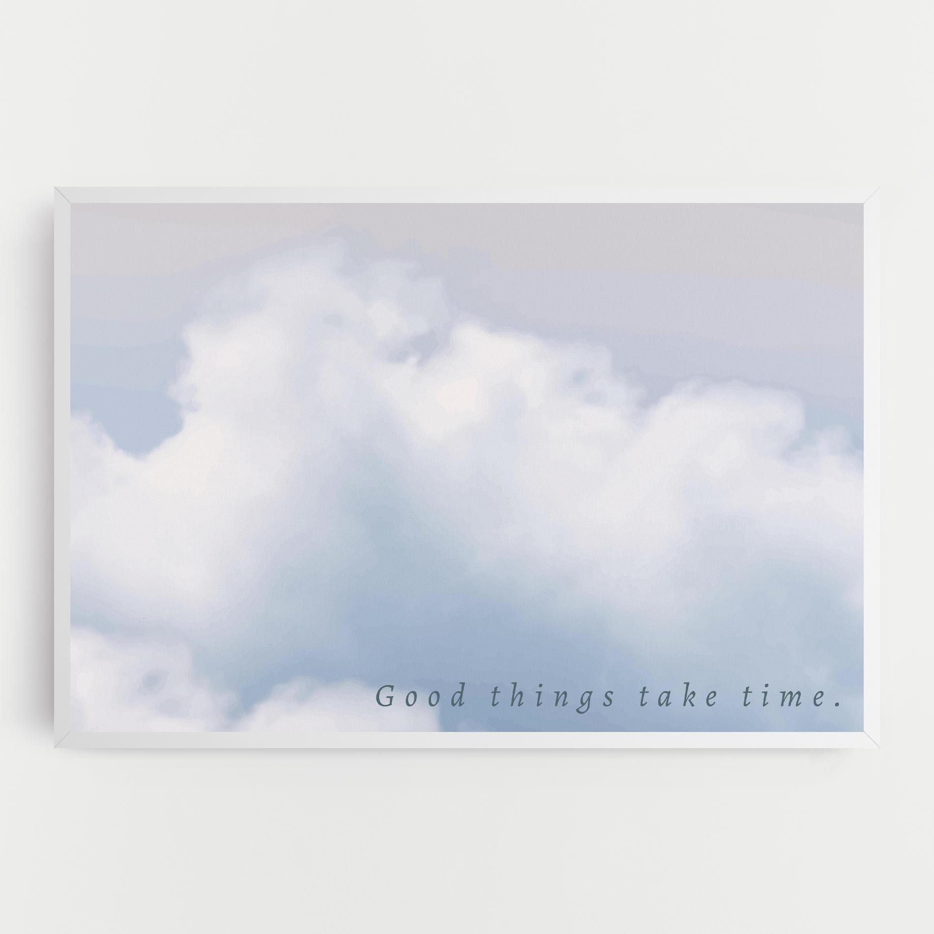 Tablou Canvas Clouds Text White mockup 0