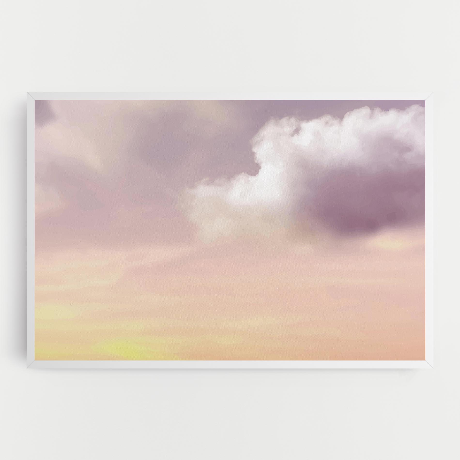Tablou Canvas Clouds Watercolor Cream mockup 0