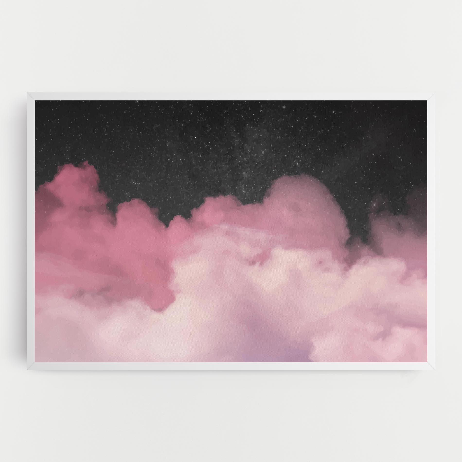 Tablou Canvas Clouds Watercolor Purple mockup 0