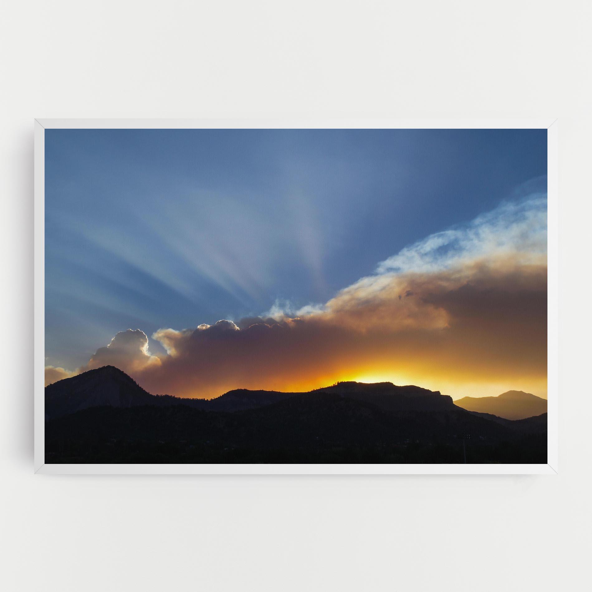Tablou Canvas Mountain Silhouette Sunrise mockup 0