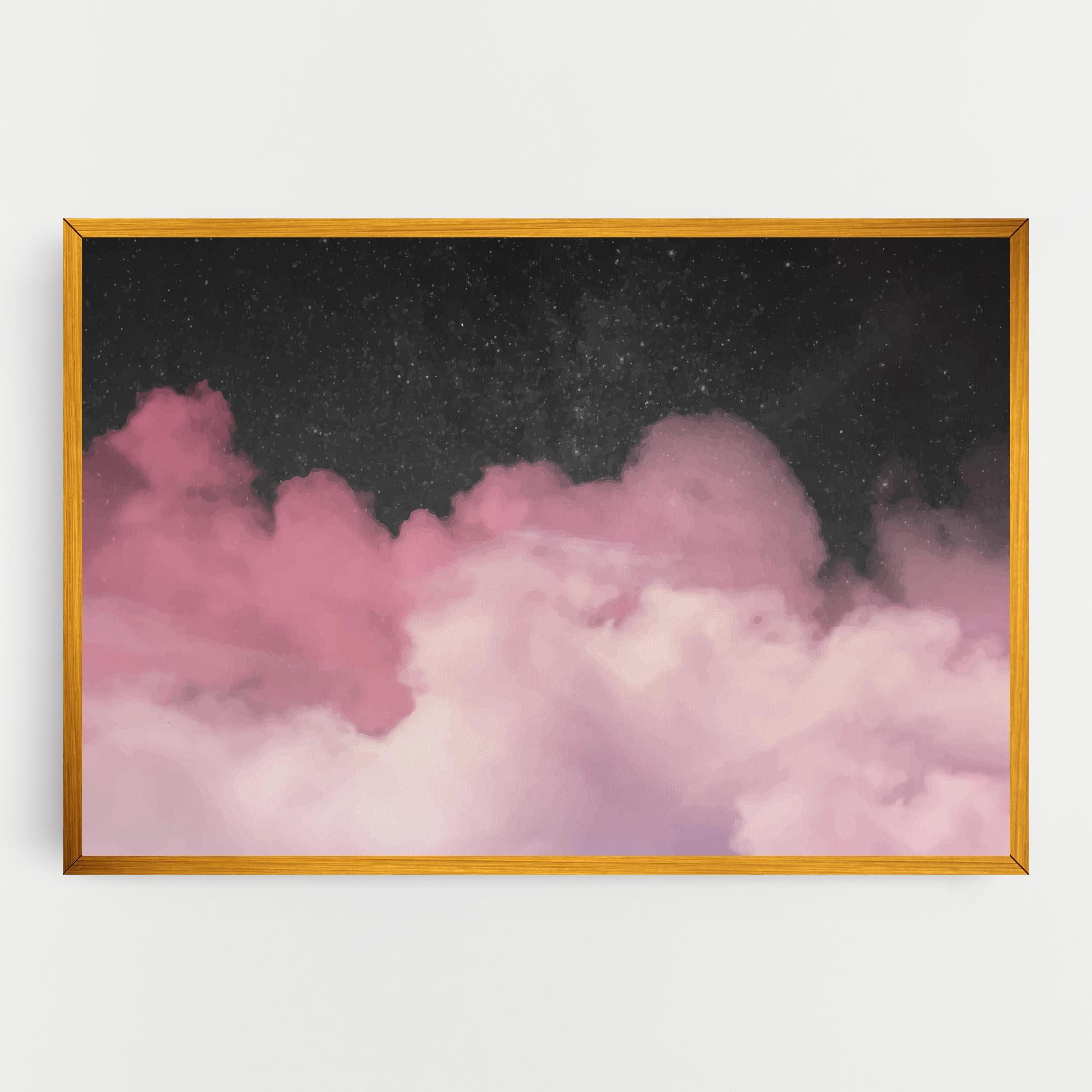 Tablou Canvas Clouds Watercolor Purple mockup 0