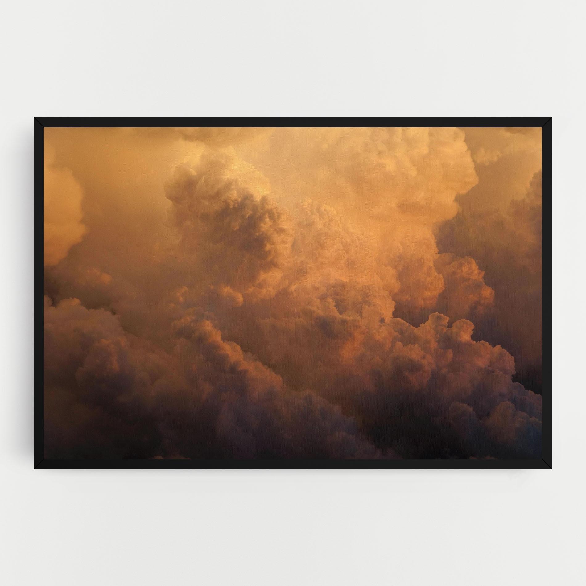 Tablou Canvas Brown Orange Clouds mockup 0