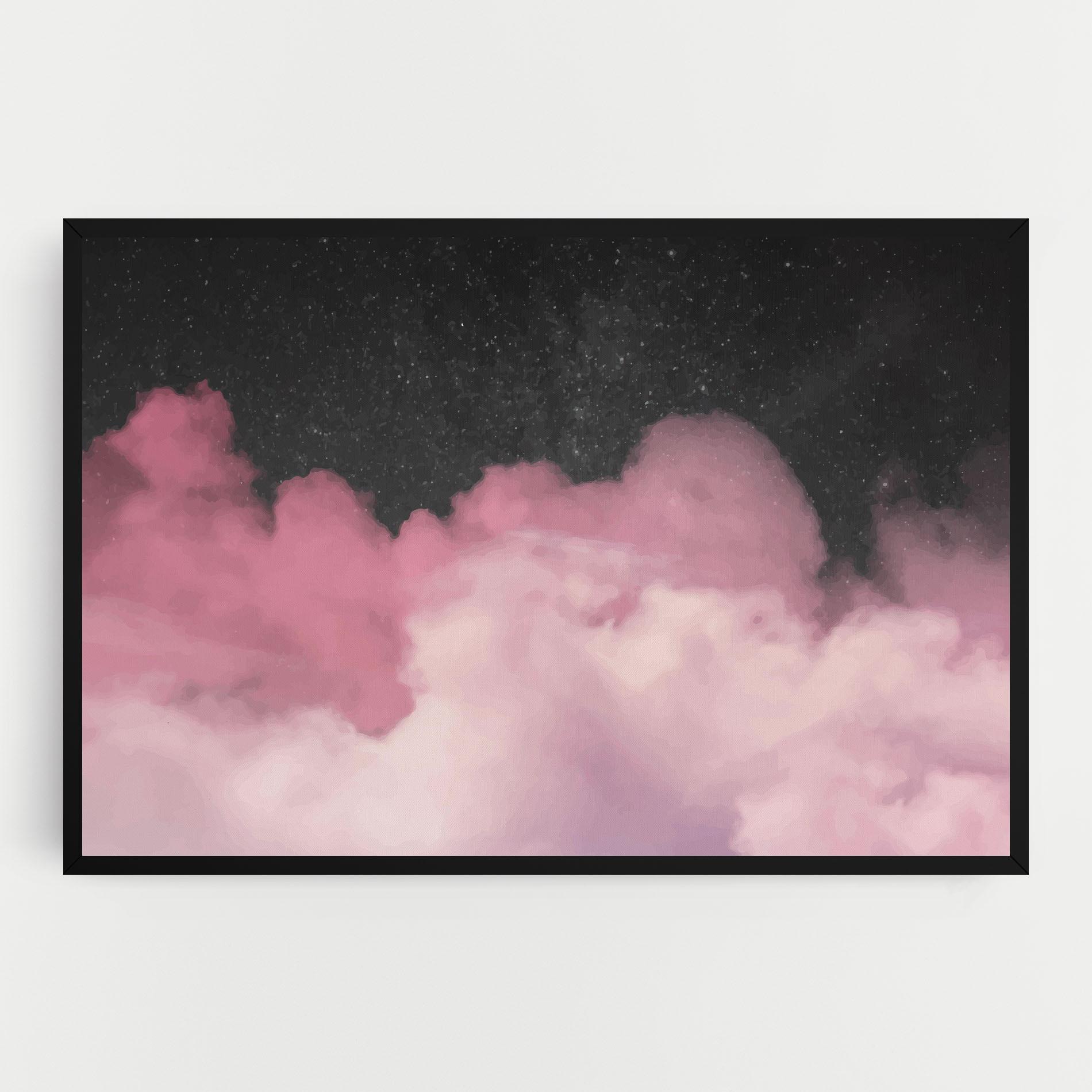 Tablou Canvas Clouds Watercolor Purple mockup 0