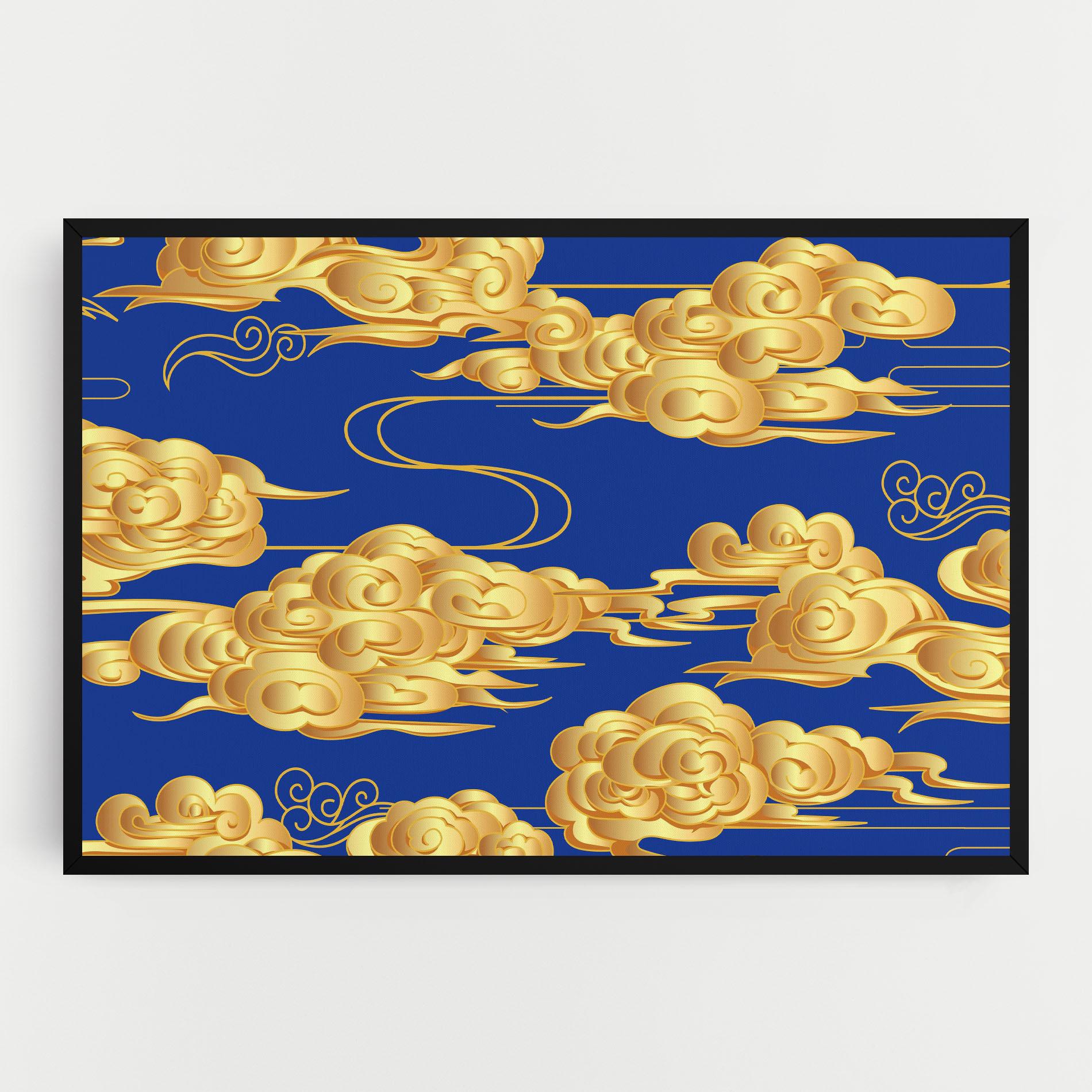 Tablou Canvas Gold Clouds mockup 0
