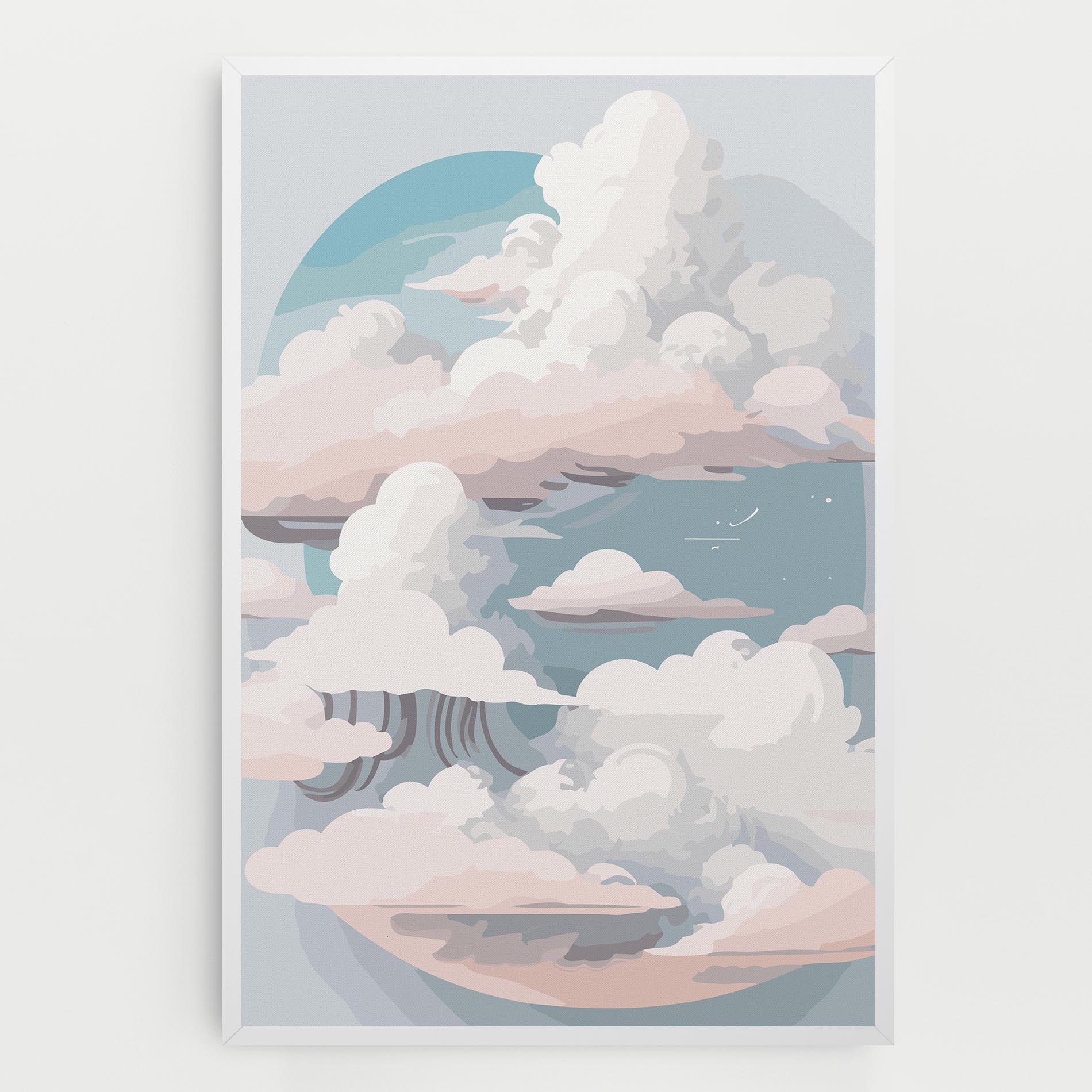Tablou Canvas Cloud White Art mockup 0