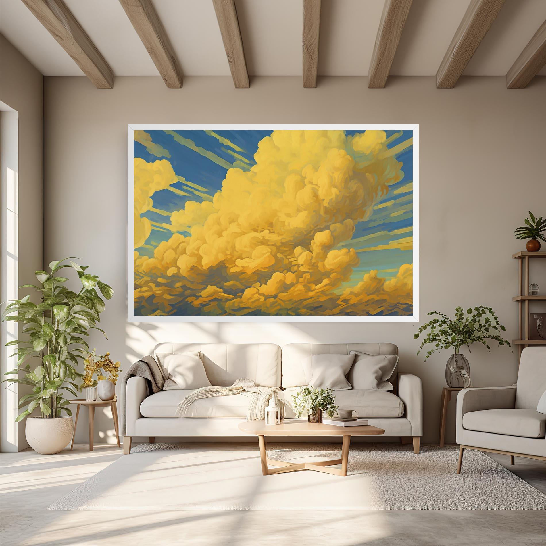 Tablou Canvas Big Yellow Cloud Art mockup 6