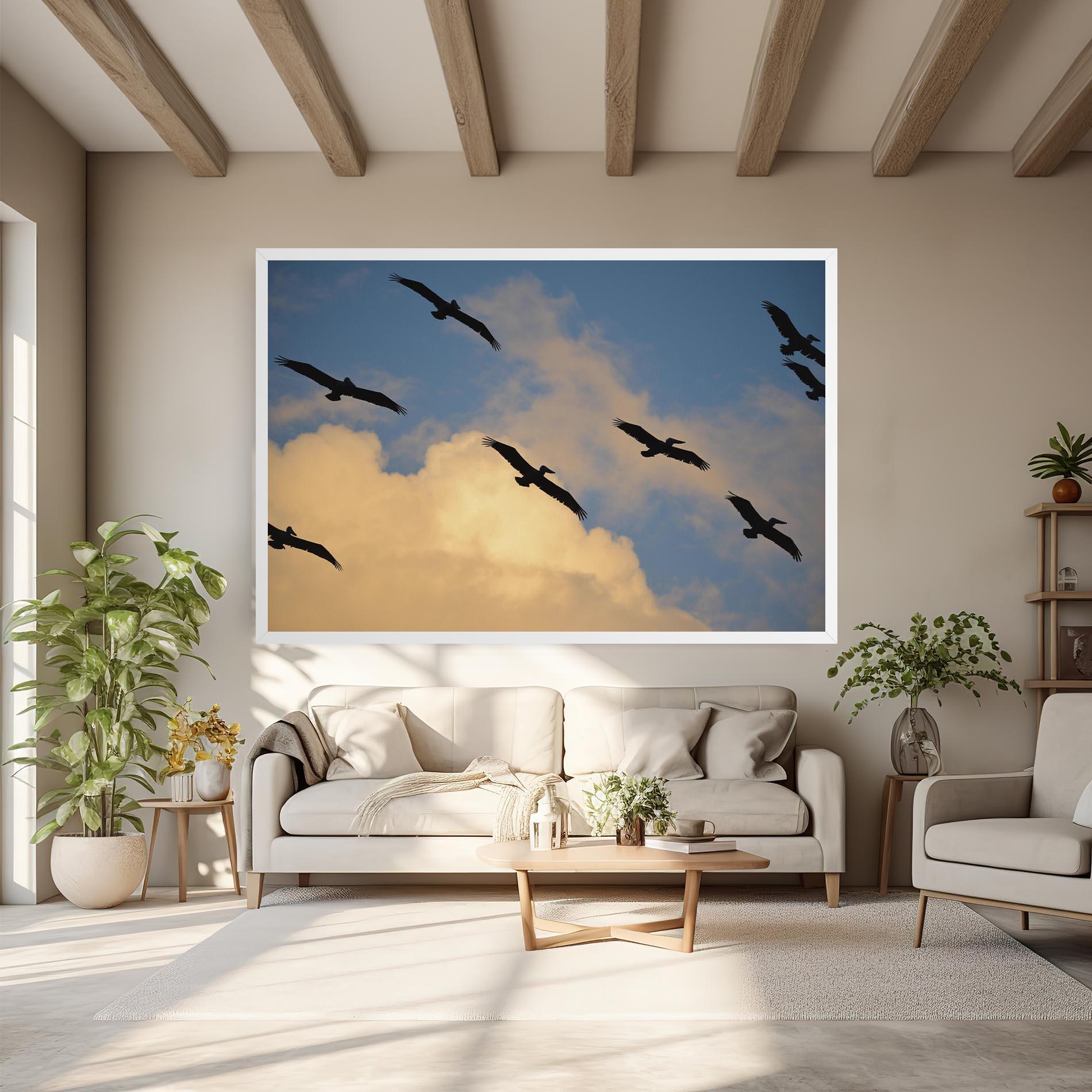 Tablou Canvas Bird Shilouette Cloud mockup 6