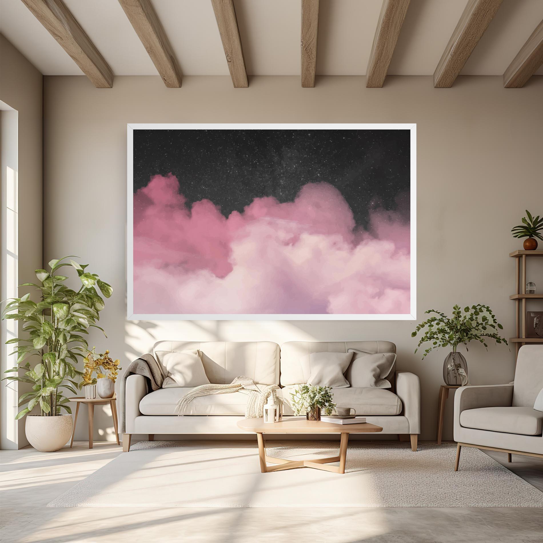 Tablou Canvas Clouds Watercolor Purple mockup 6