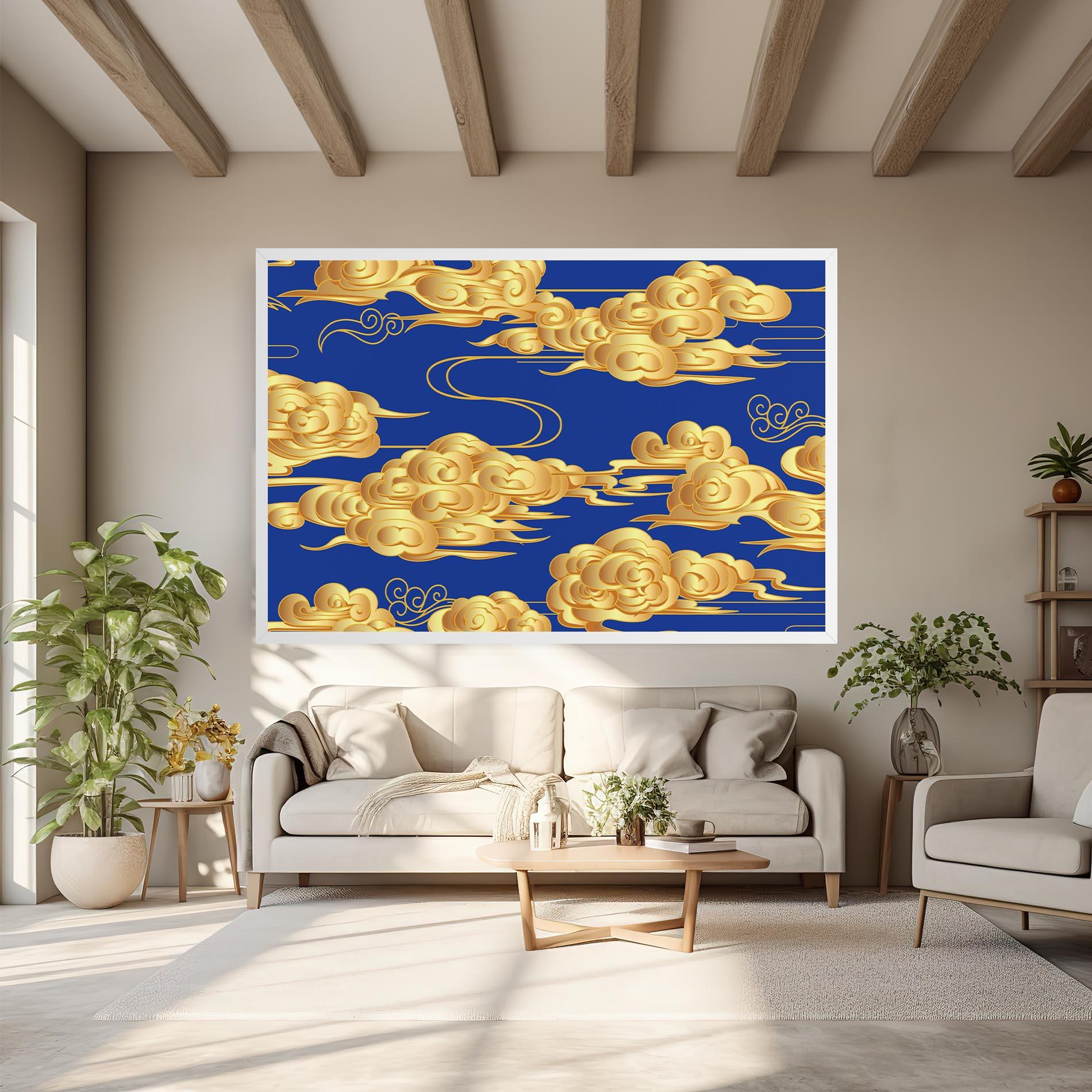 Tablou Canvas Gold Clouds mockup 6