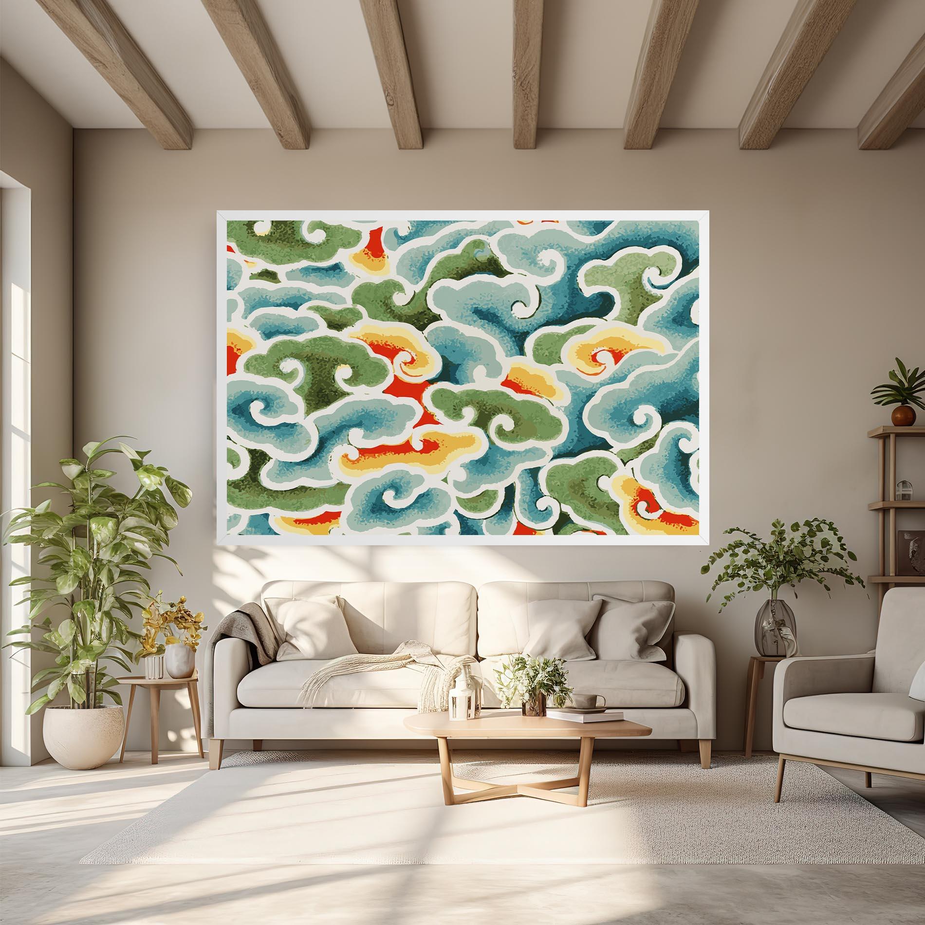 Tablou Canvas Green Blue Clouds mockup 6