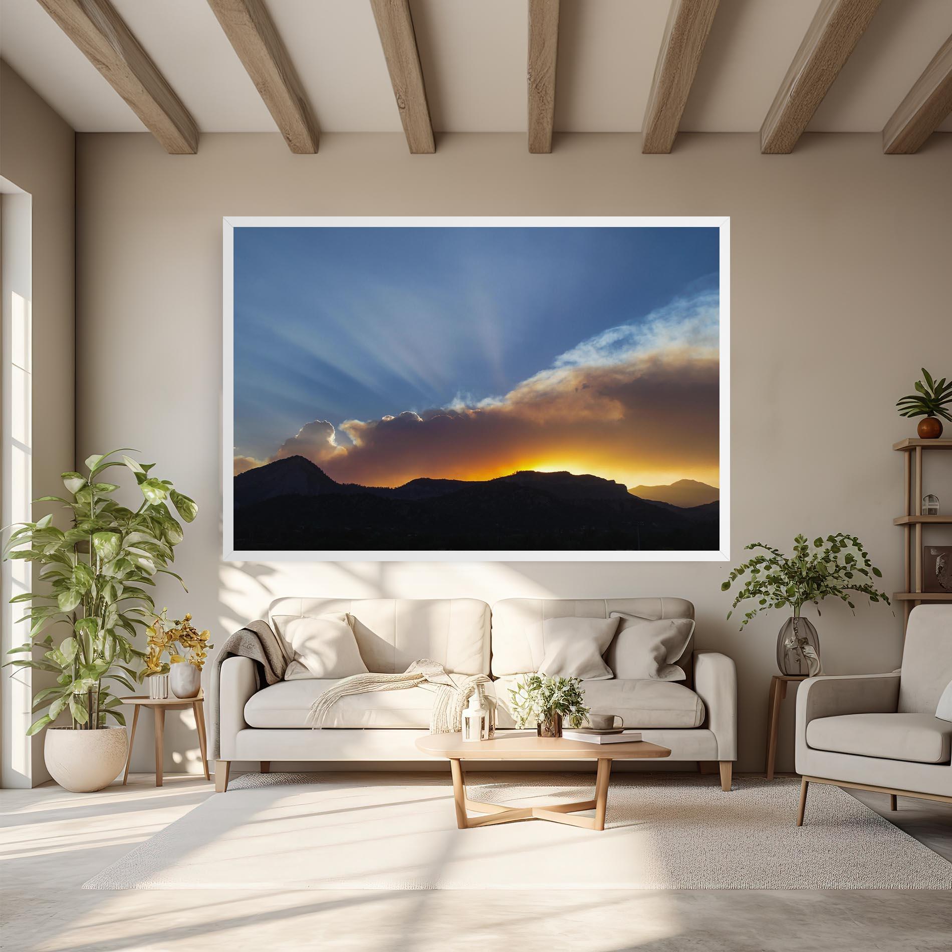 Tablou Canvas Mountain Silhouette Sunrise mockup 6