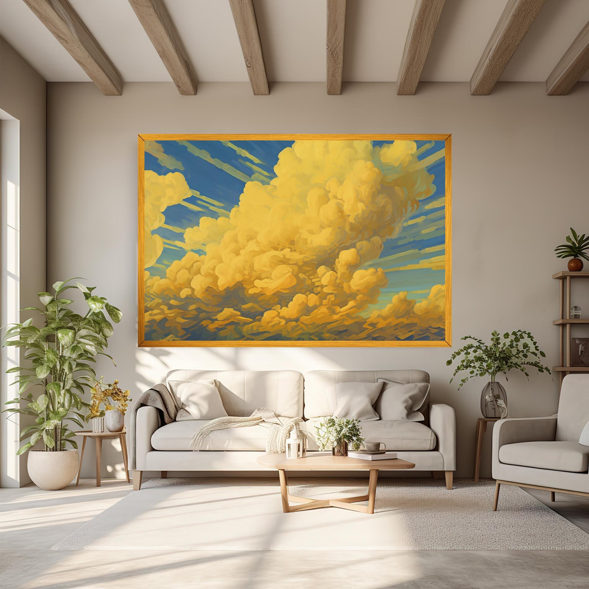 Tablou Canvas Big Yellow Cloud Art mockup 6