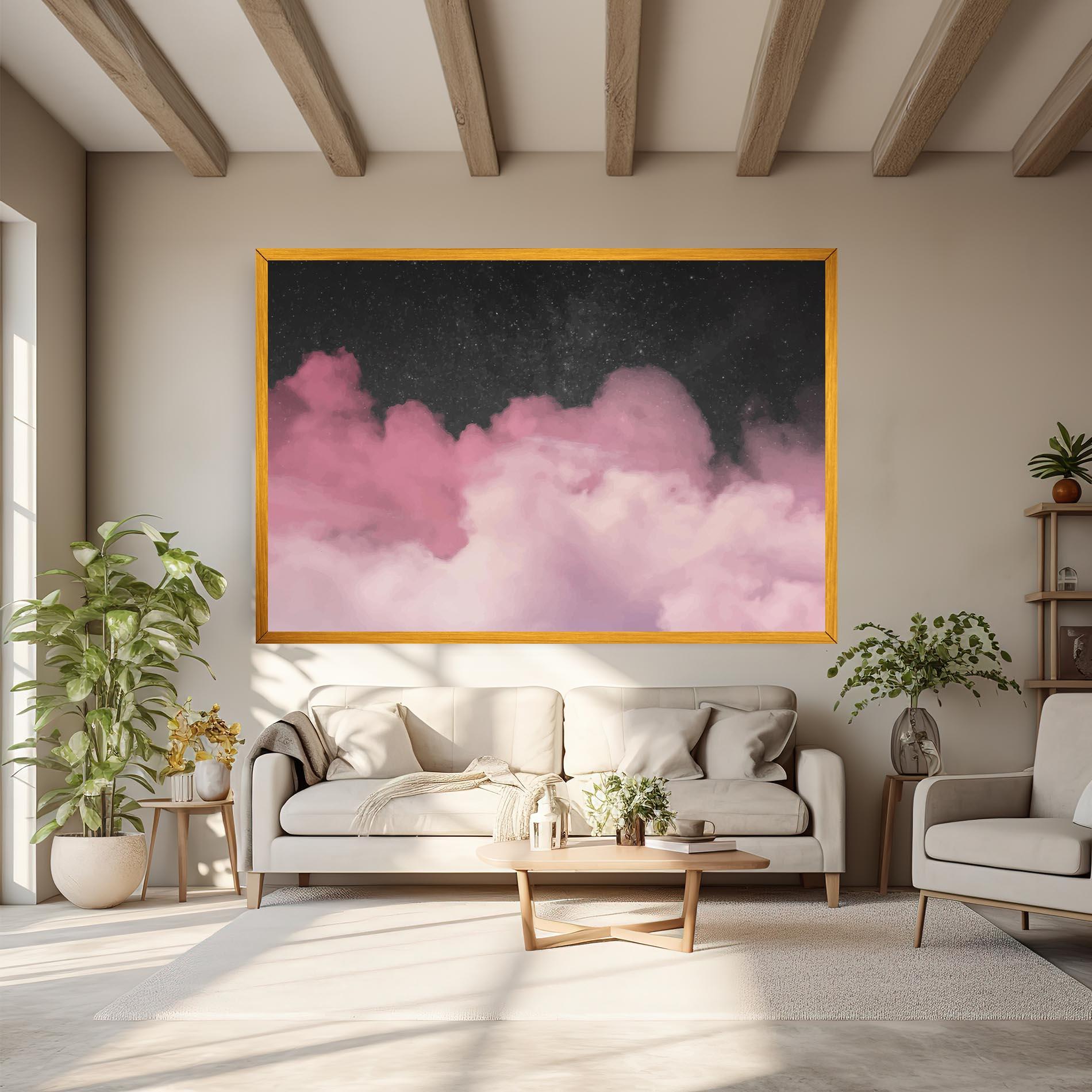 Tablou Canvas Clouds Watercolor Purple mockup 6
