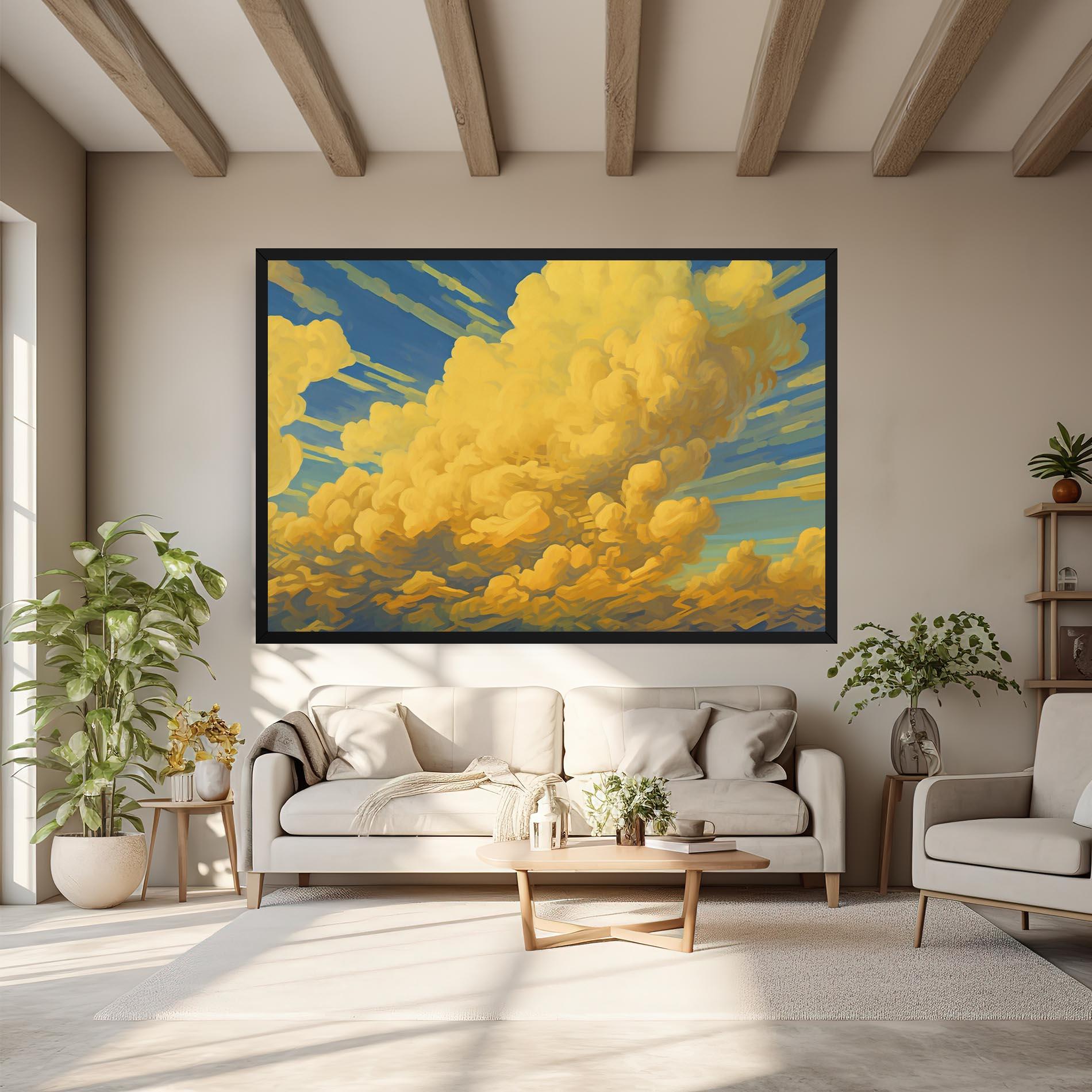 Tablou Canvas Big Yellow Cloud Art mockup 6