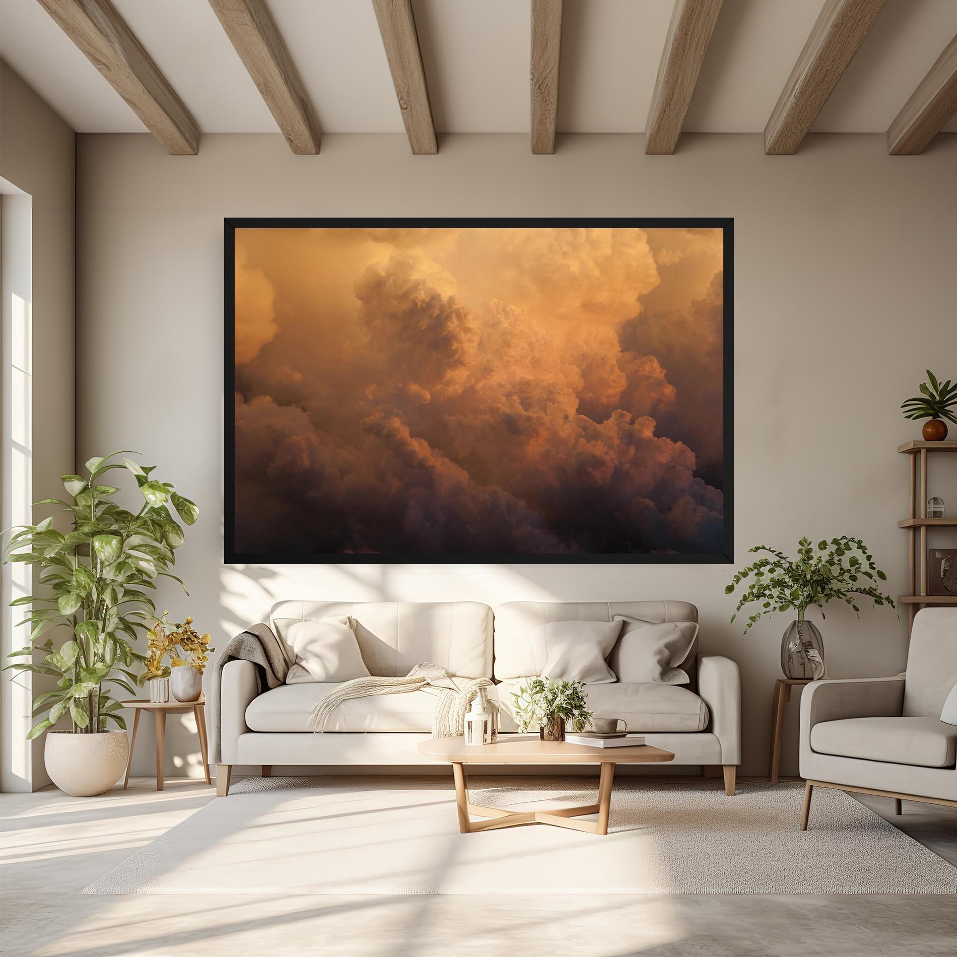 Tablou Canvas Brown Orange Clouds mockup 6