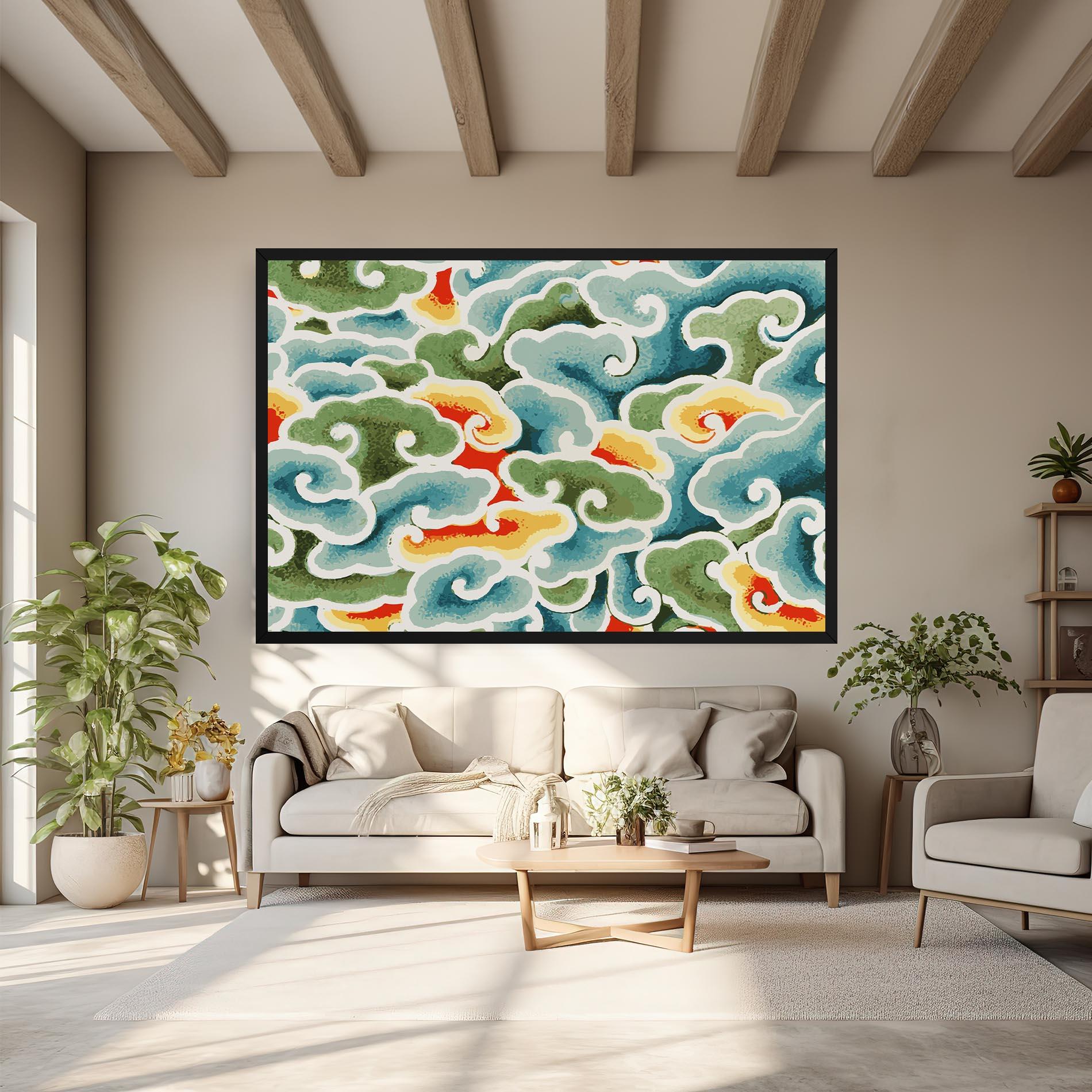 Tablou Canvas Green Blue Clouds mockup 6