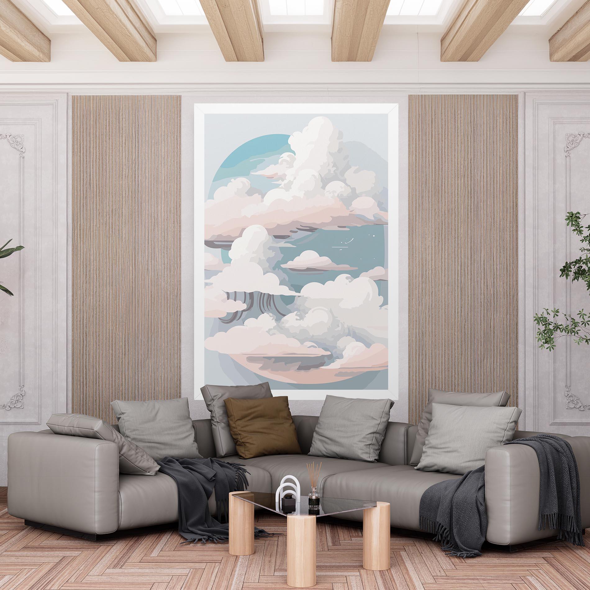 Tablou Canvas Cloud White Art mockup 6