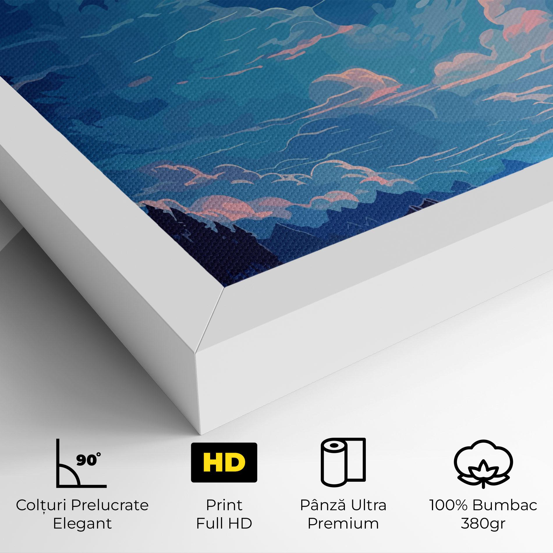 Tablou Canvas Blue Cloud Moon mockup 4