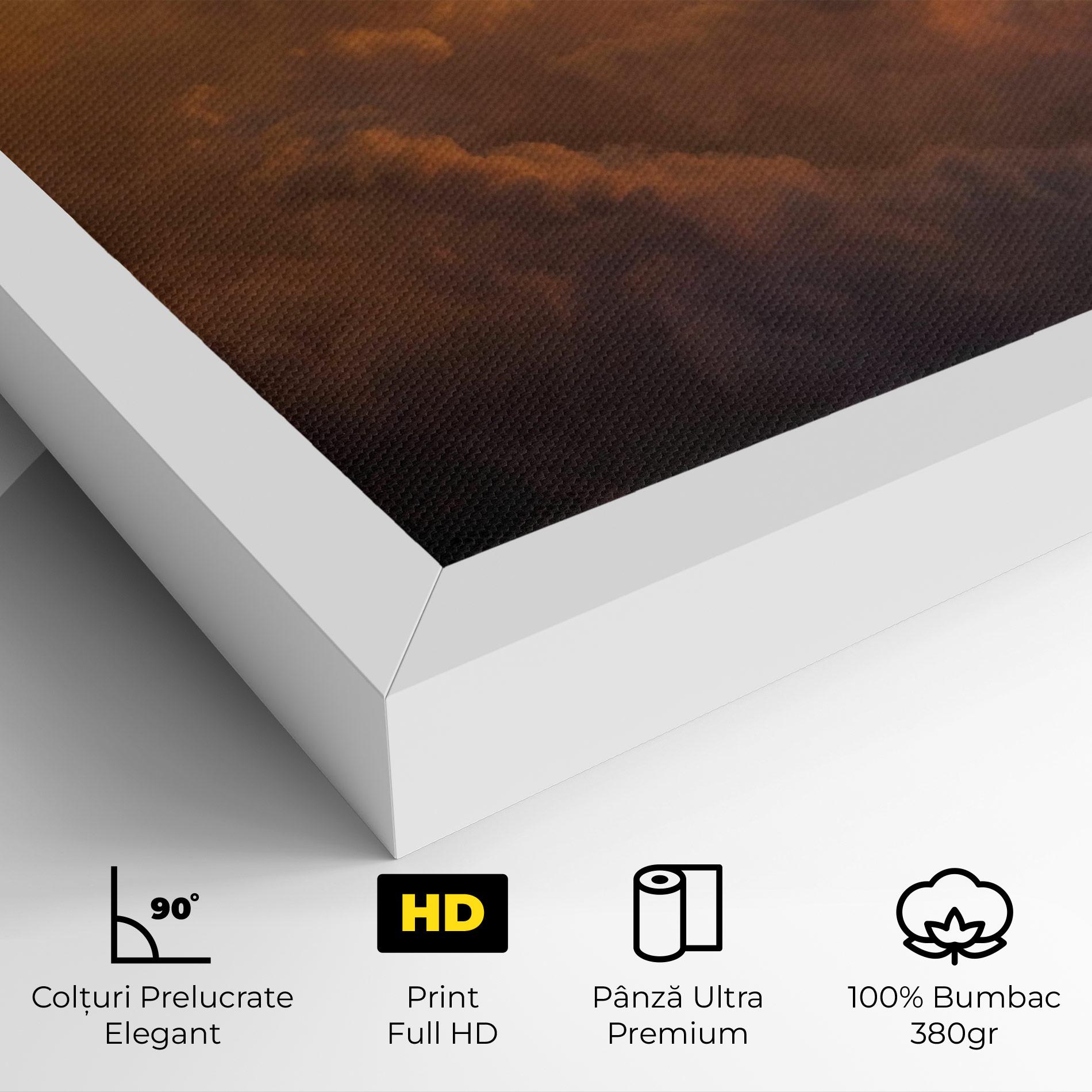 Tablou Canvas Brown Orange Clouds mockup 4