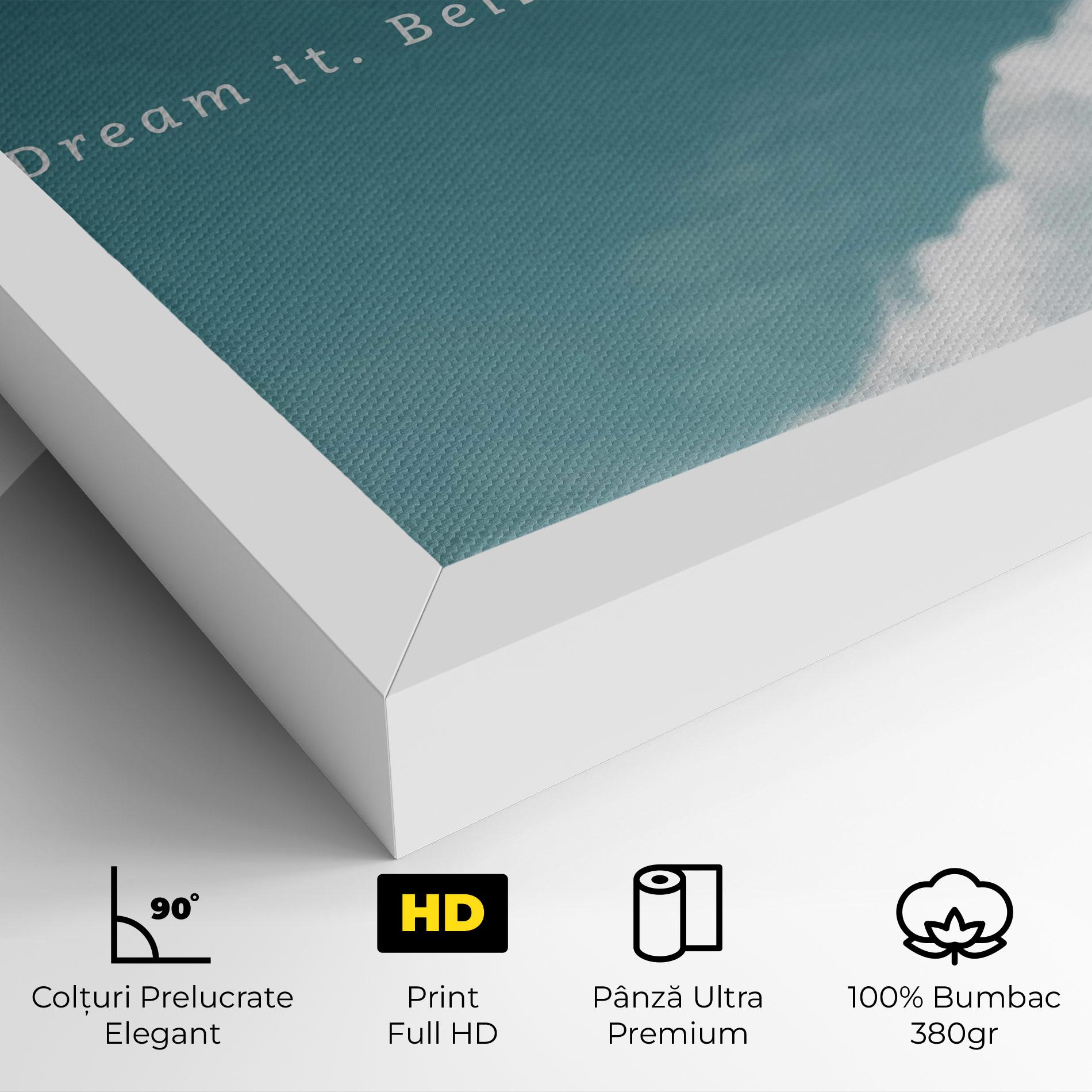 Tablou Canvas Clouds Text Green mockup 4