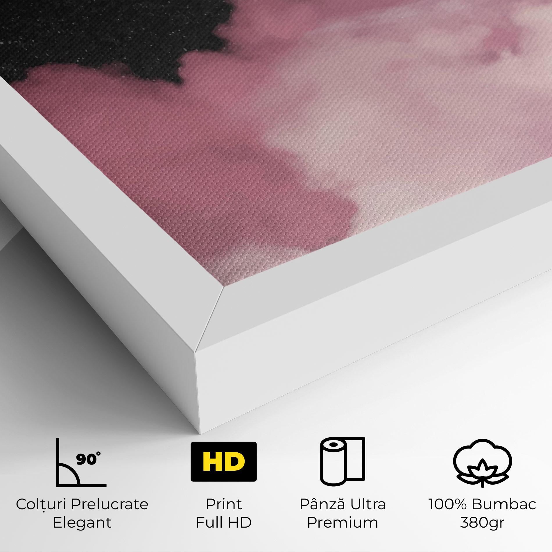 Tablou Canvas Clouds Text Pink mockup 4
