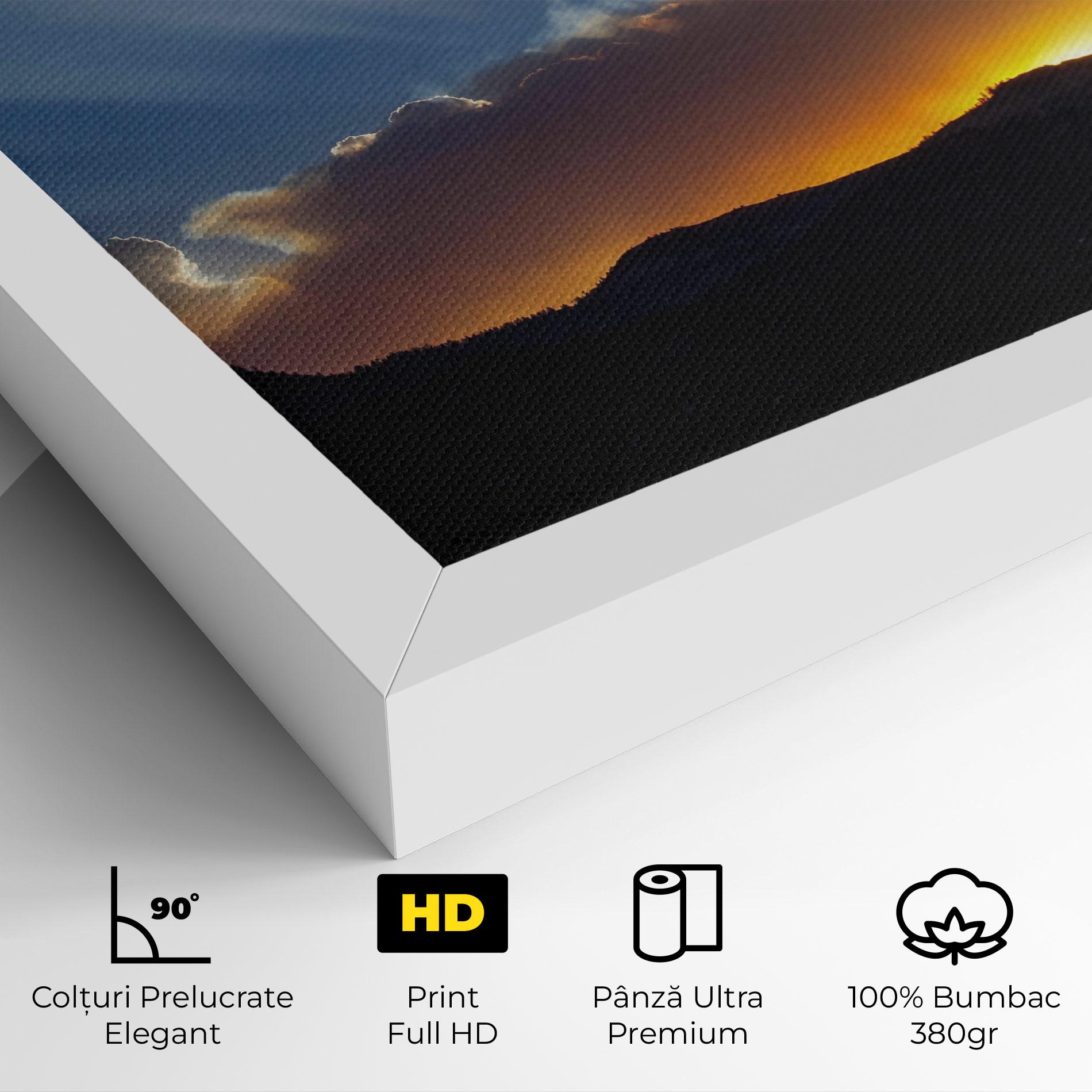 Tablou Canvas Mountain Silhouette Sunrise mockup 4
