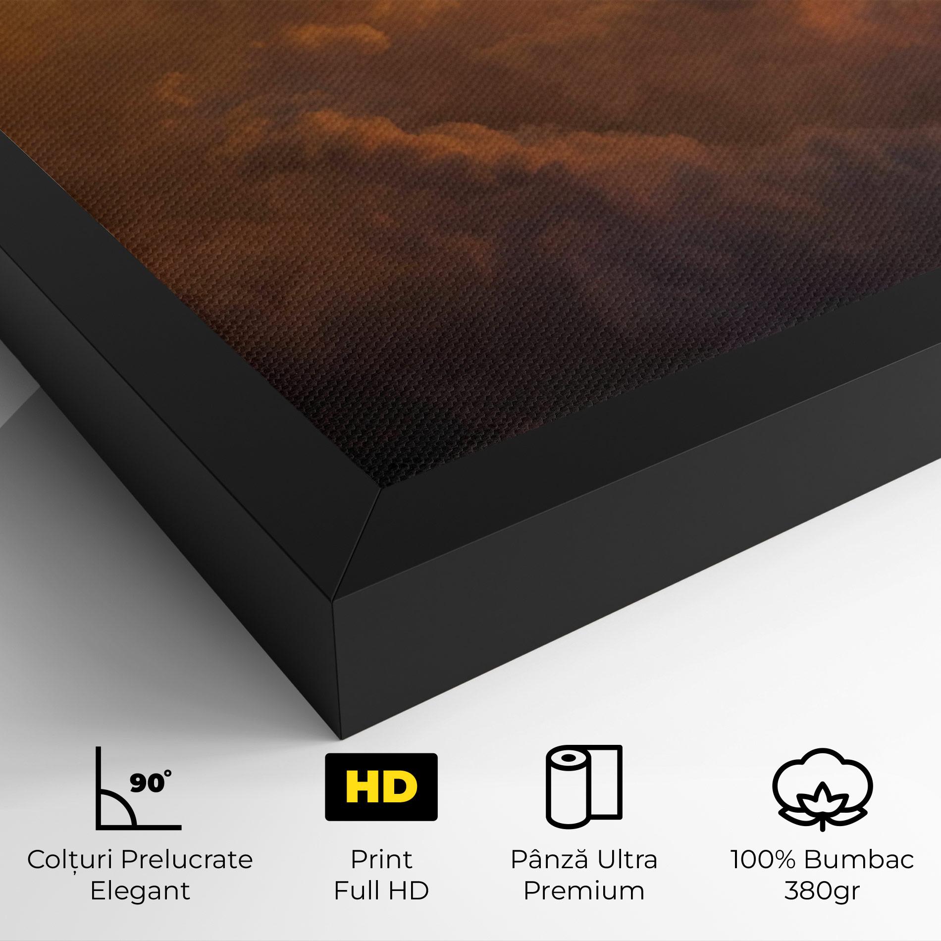 Tablou Canvas Brown Orange Clouds mockup 4