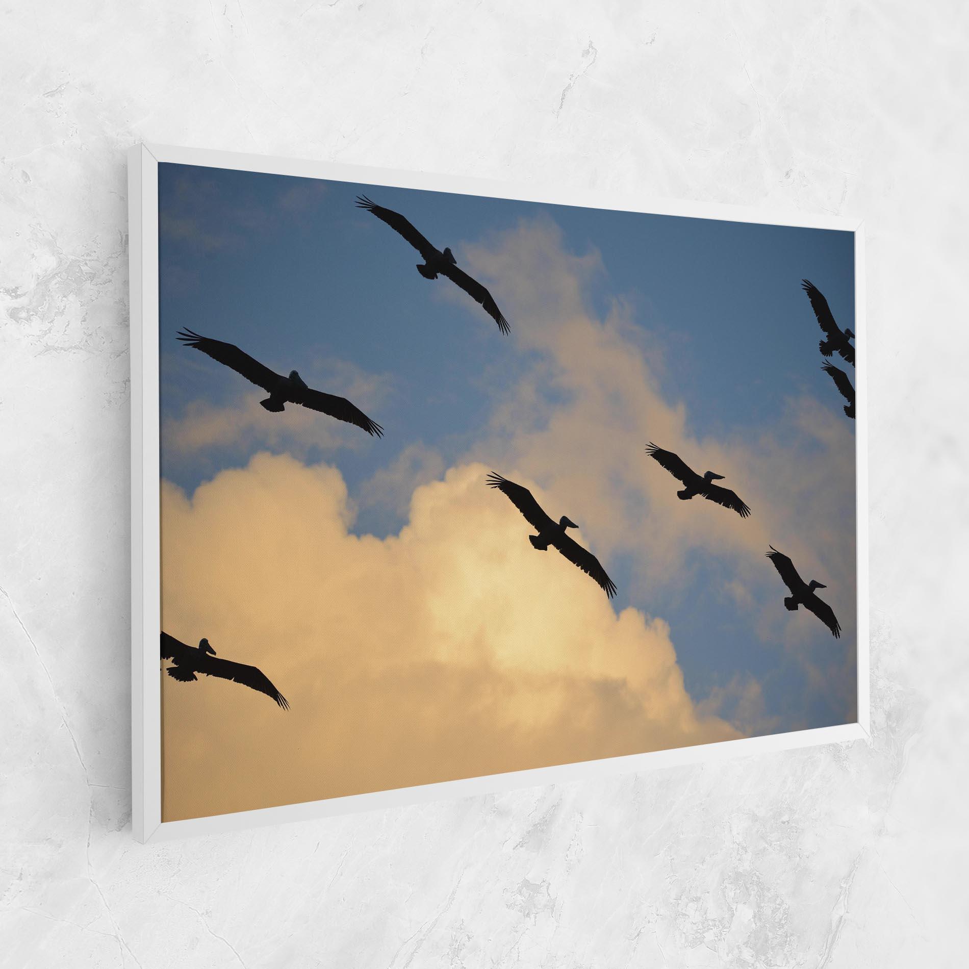 Tablou Canvas Bird Shilouette Cloud mockup 1