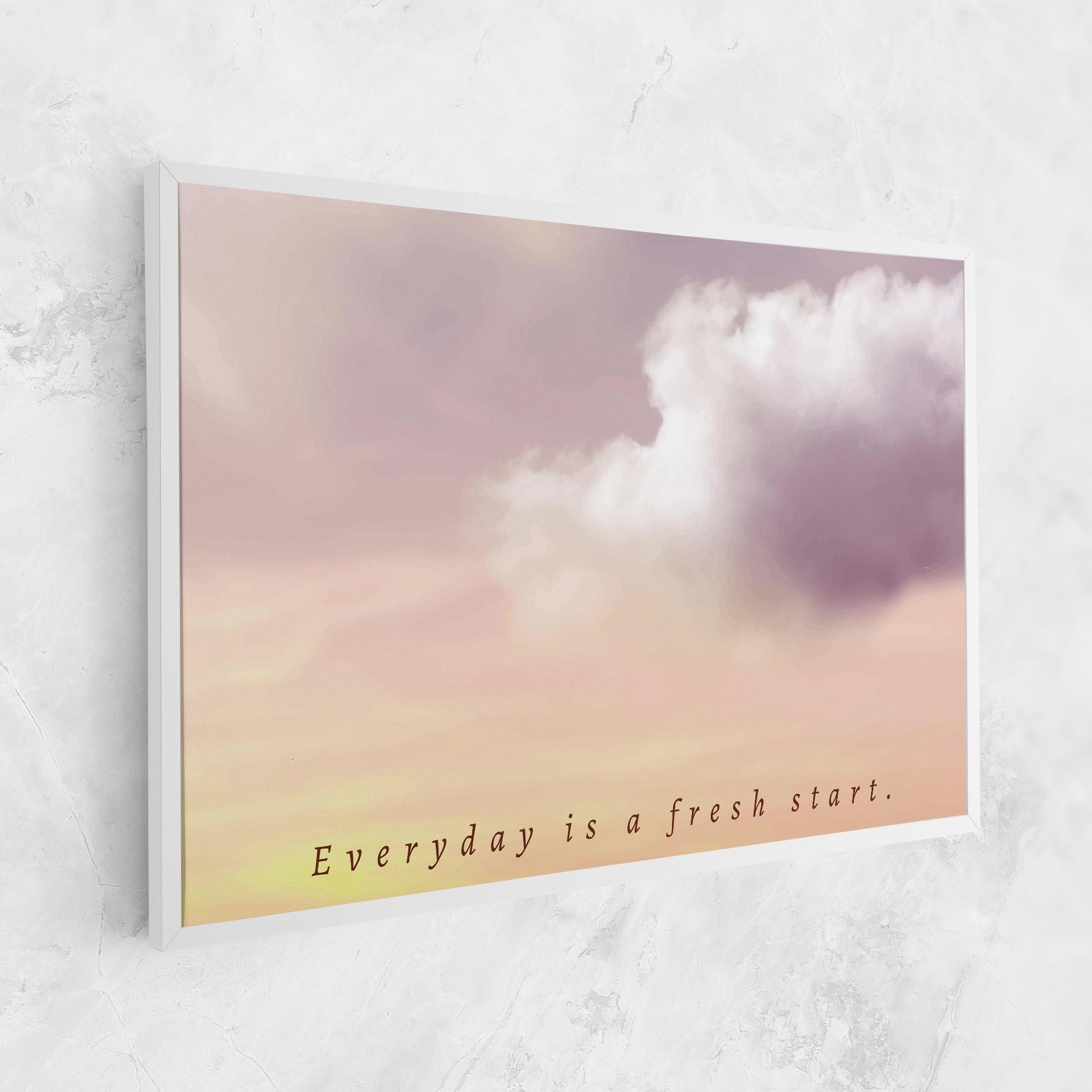 Tablou Canvas Clouds Text Cream mockup 1