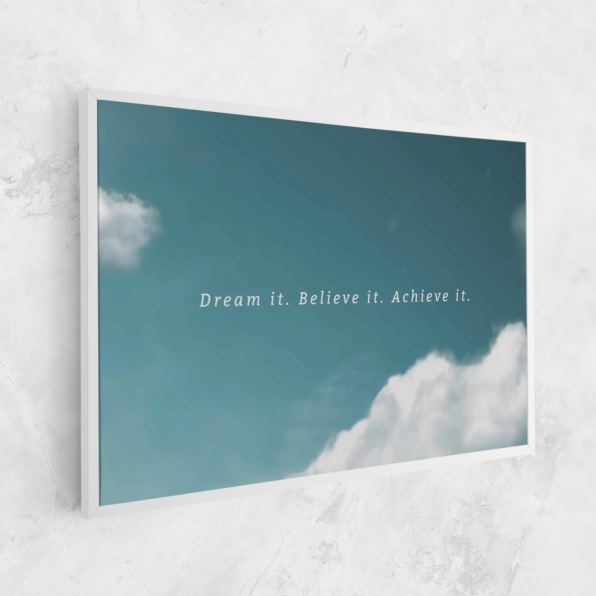 Tablou Canvas Clouds Text Green mockup 1